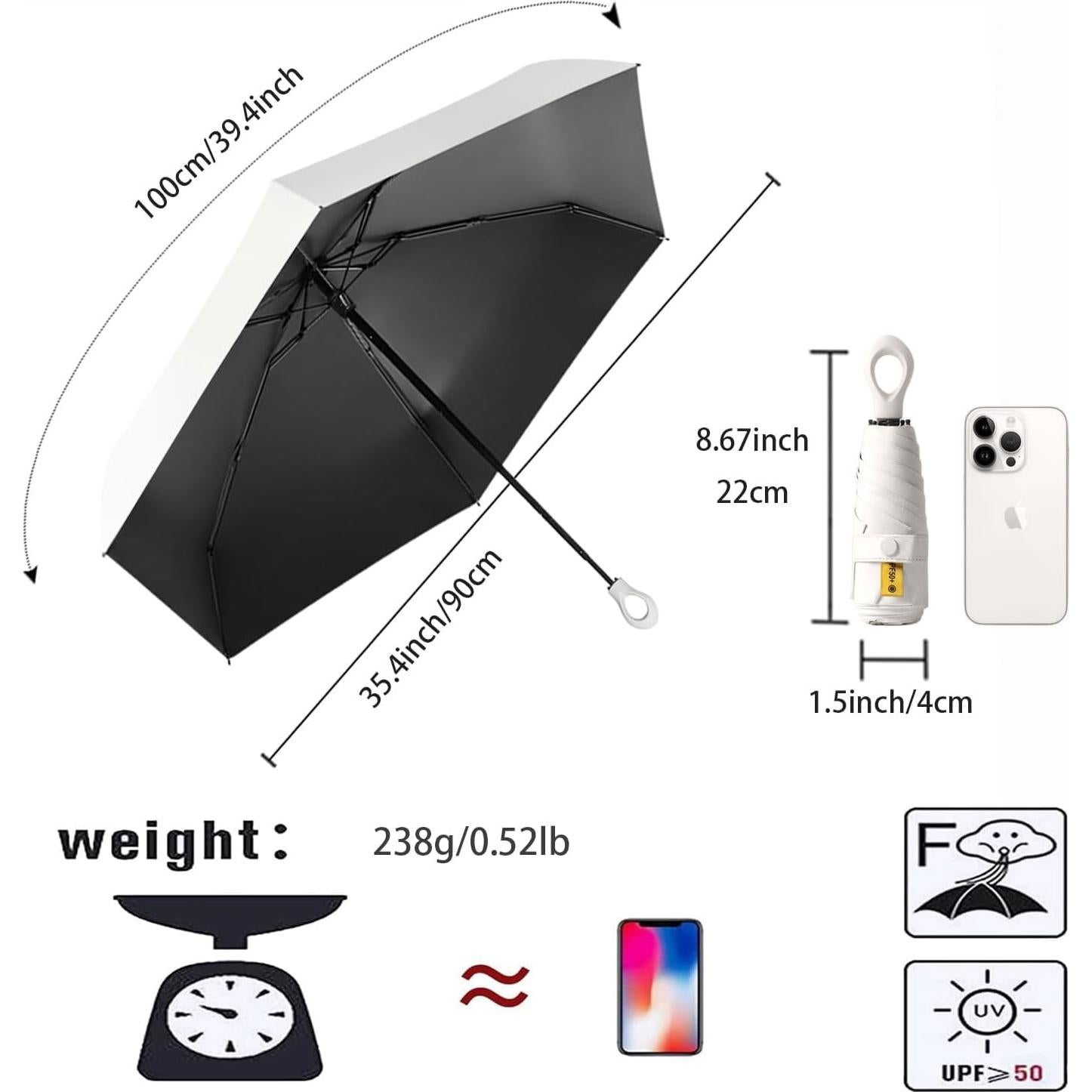 Mini Paraguas Plegable Bifrost 90 cm UV 99.9% Protección
