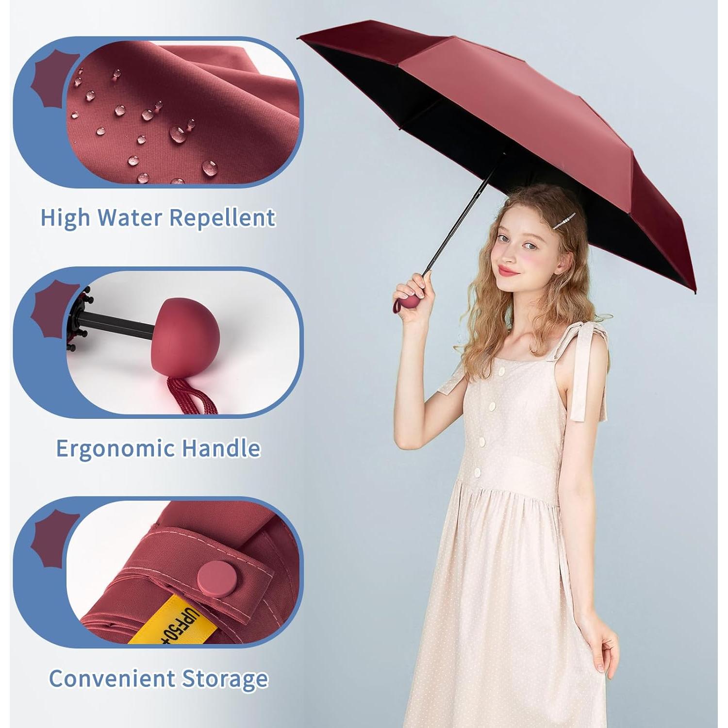 Paraguas Compacto Portátil Yoobure Mini Plegable UV 102.1 cm