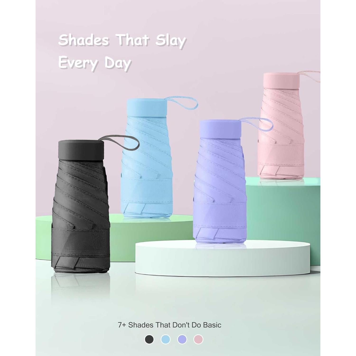 Paraguas Compacto PTGRSWK Mini Plegable 16cm - Ligero y Resistente