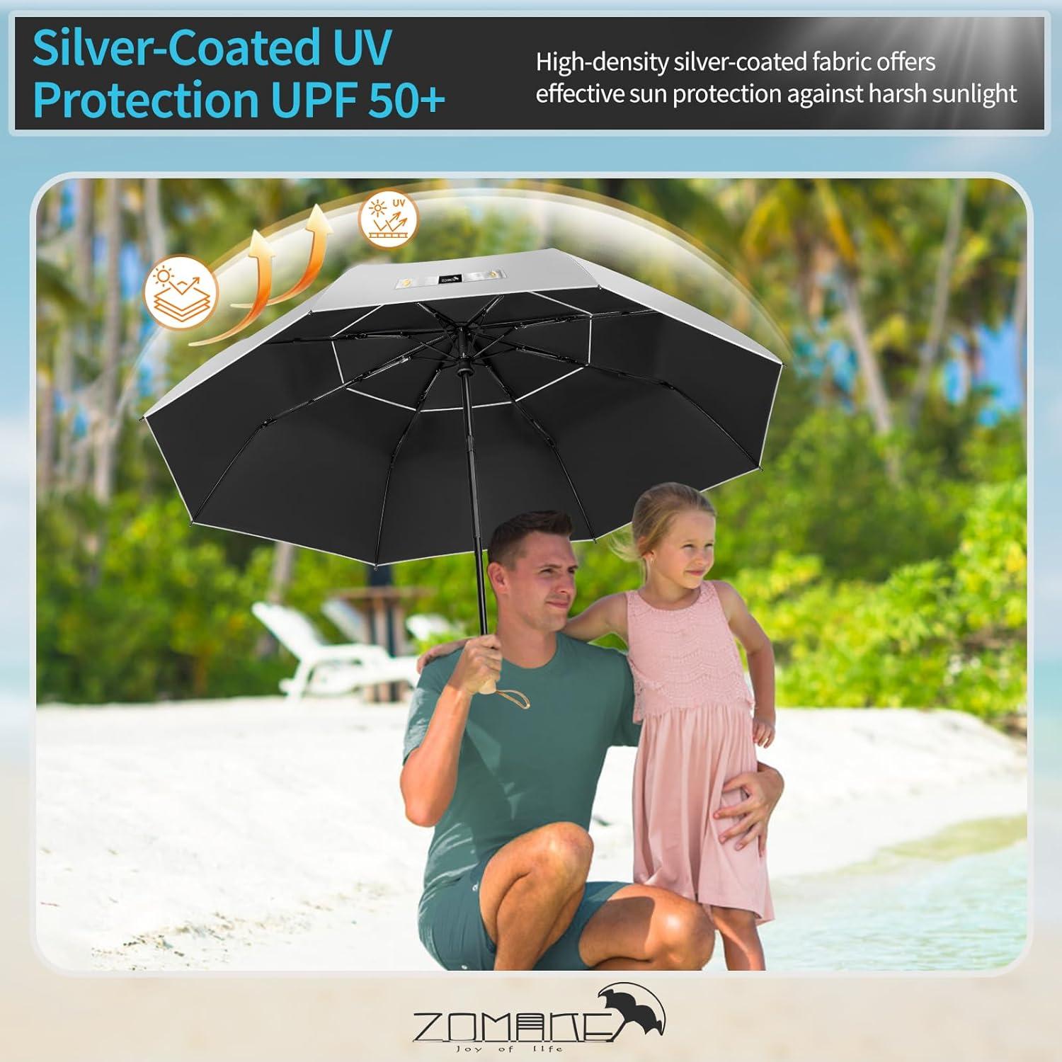 Paraguas ZOMAKE UV Plegable 116.84 cm UPF 50+ Automático