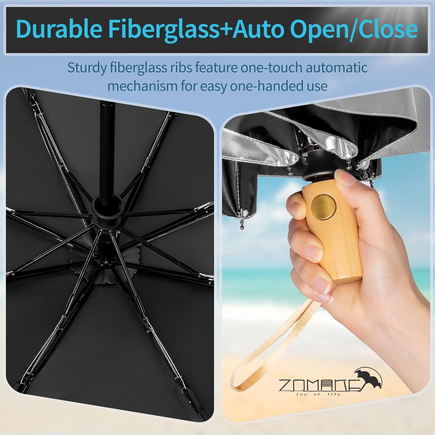 Paraguas ZOMAKE UV Plegable 116.84 cm UPF 50+ Automático