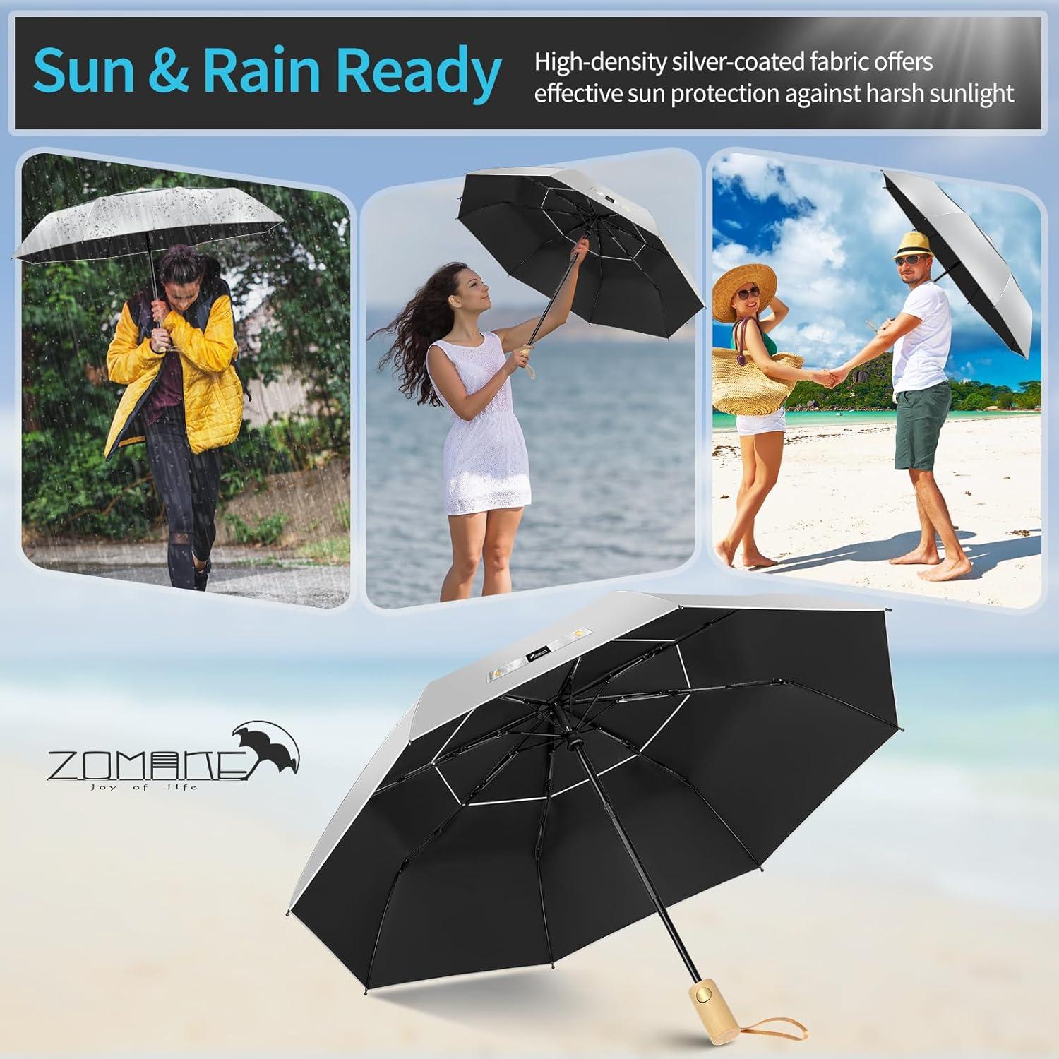 Paraguas ZOMAKE UV Plegable 116.84 cm UPF 50+ Automático