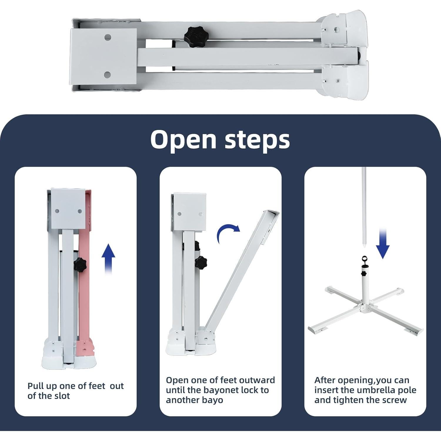Soporte de Paraguas Plegable AMMSUN - Base de Patio Ajustable