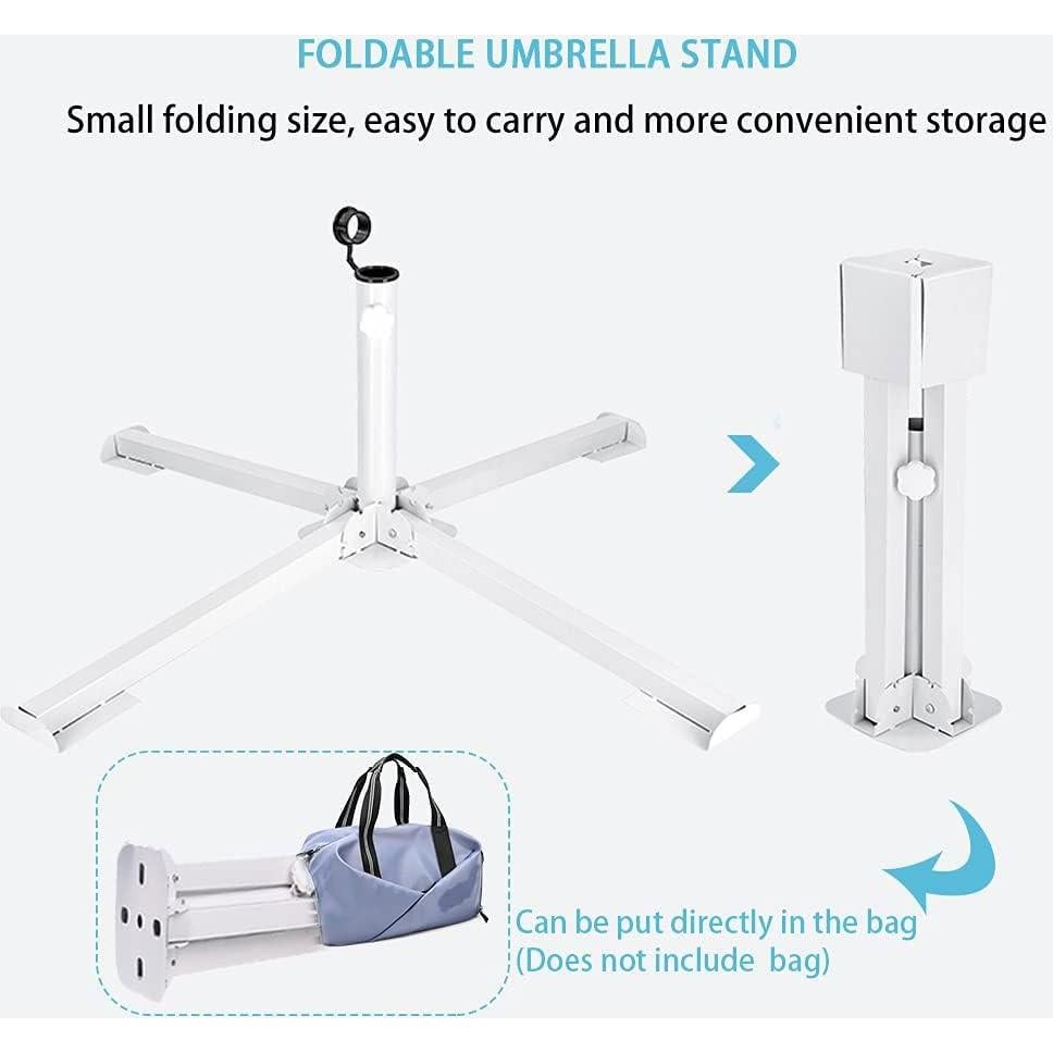 Soporte de Paraguas Plegable MILIMOLI - Base de Patio a Prueba de Óxido