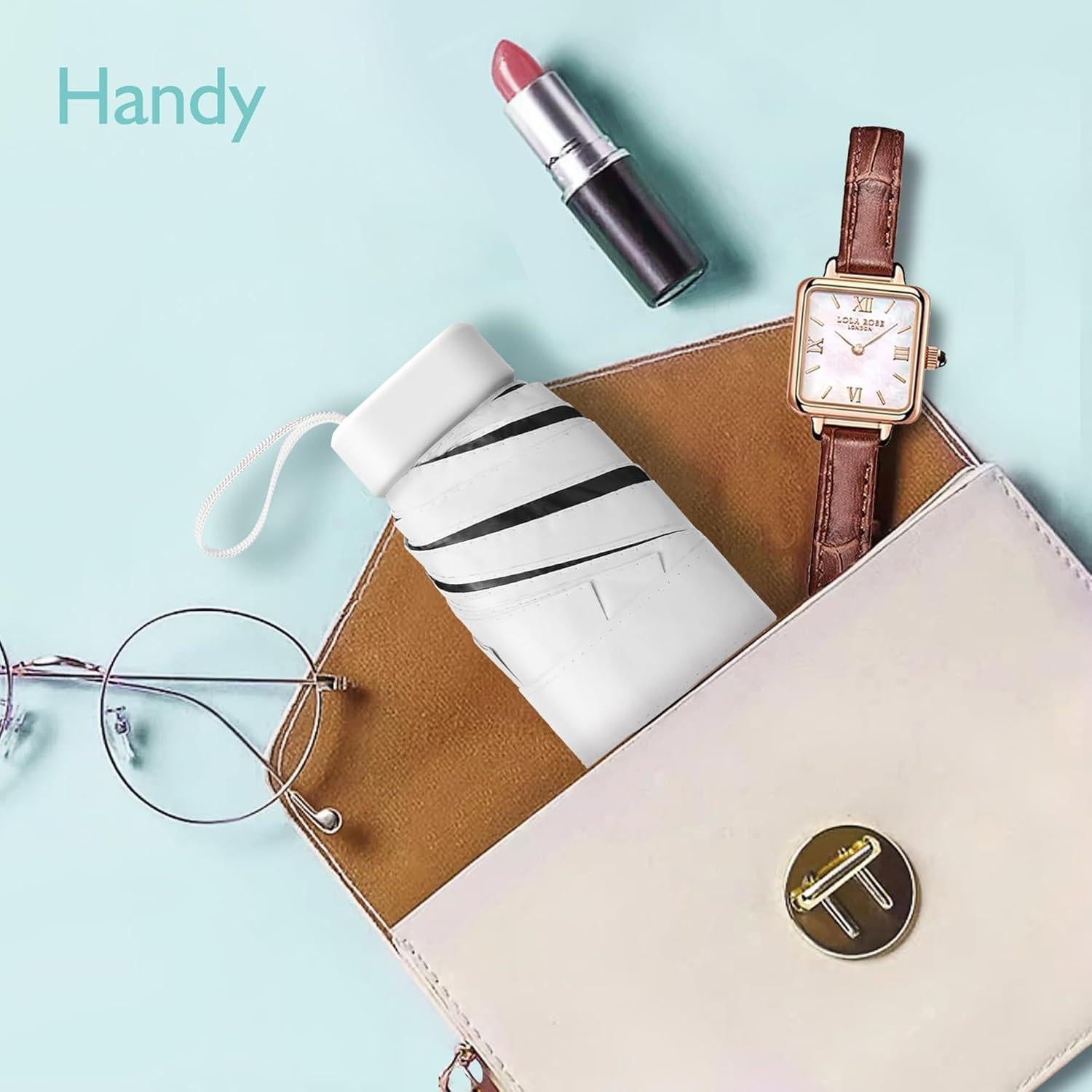 Paraguas Mini Compacto ViddVoom Negro UV Ligero 210g