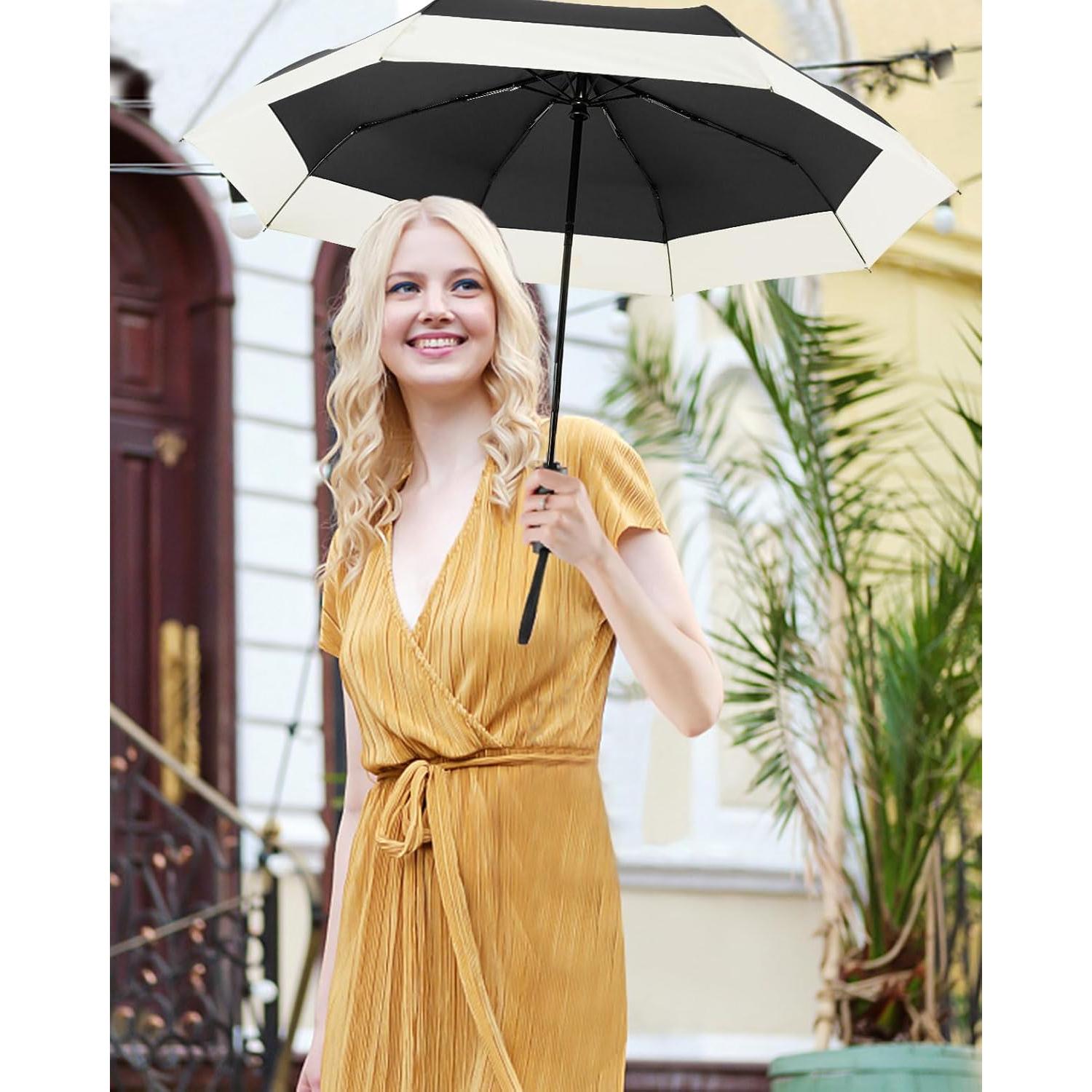 Paraguas Compacto Automático LEAGERA 102.9 cm Plegable para Mujer