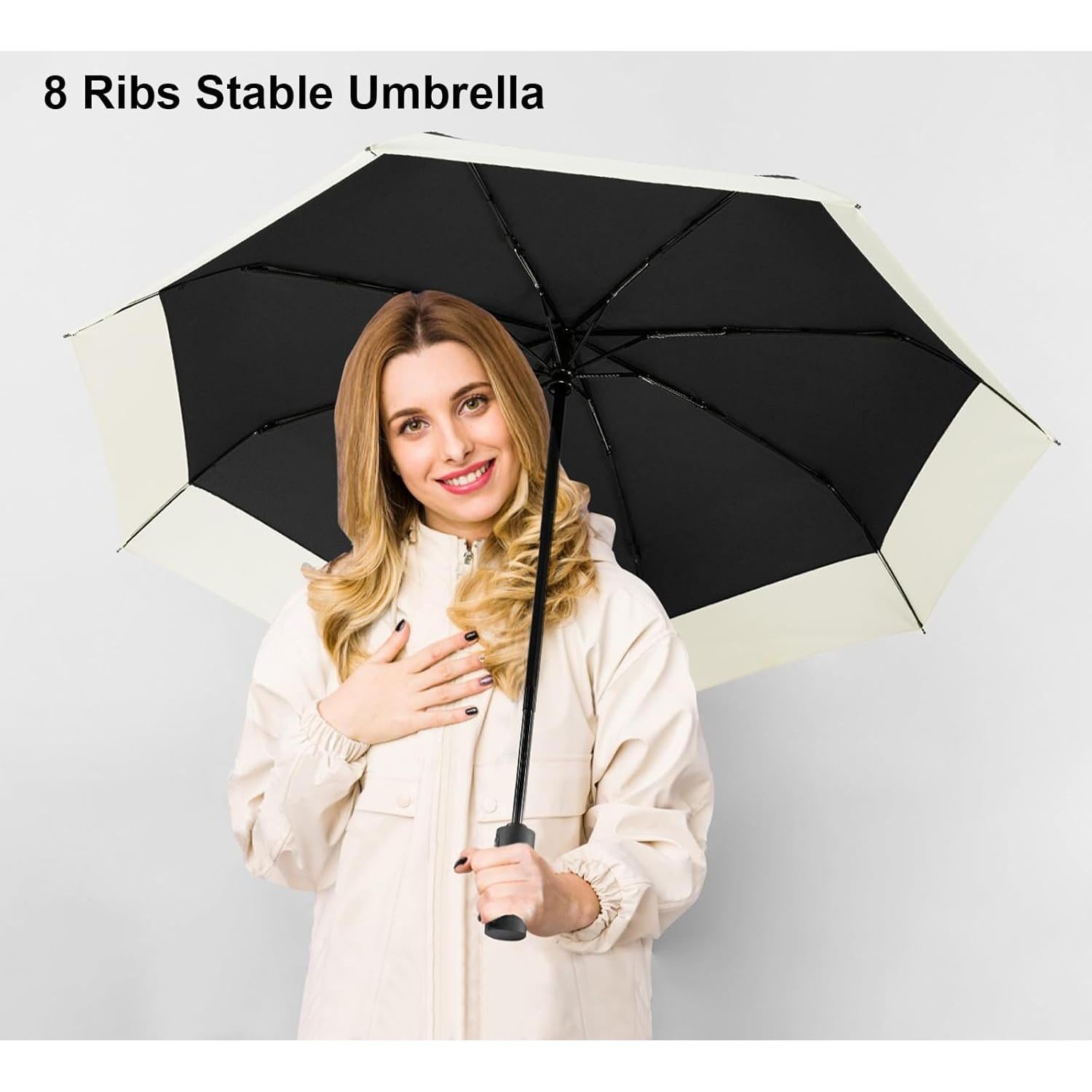 Paraguas Compacto Automático LEAGERA 102.9 cm Plegable para Mujer