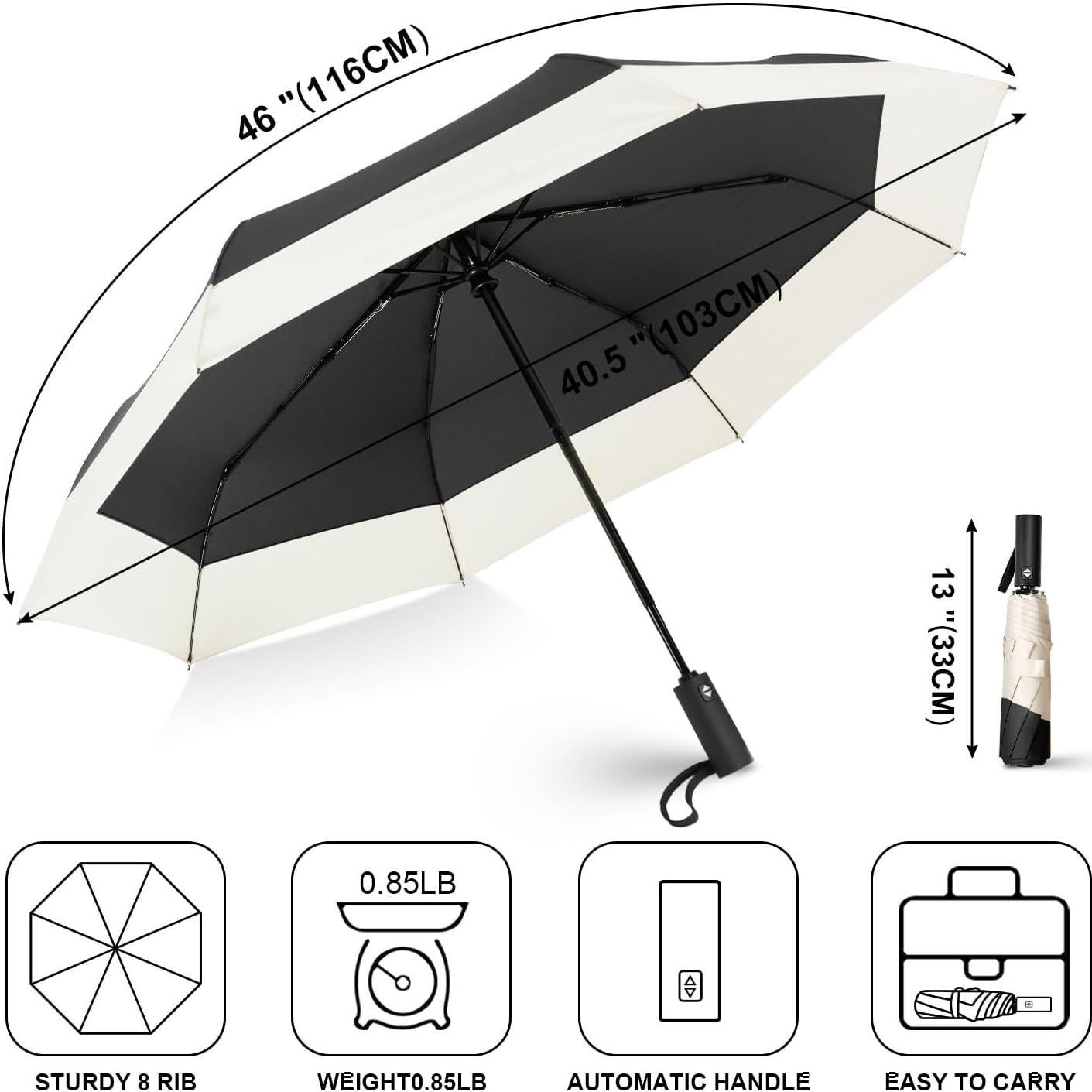 Paraguas Compacto Automático LEAGERA 102.9 cm Plegable para Mujer