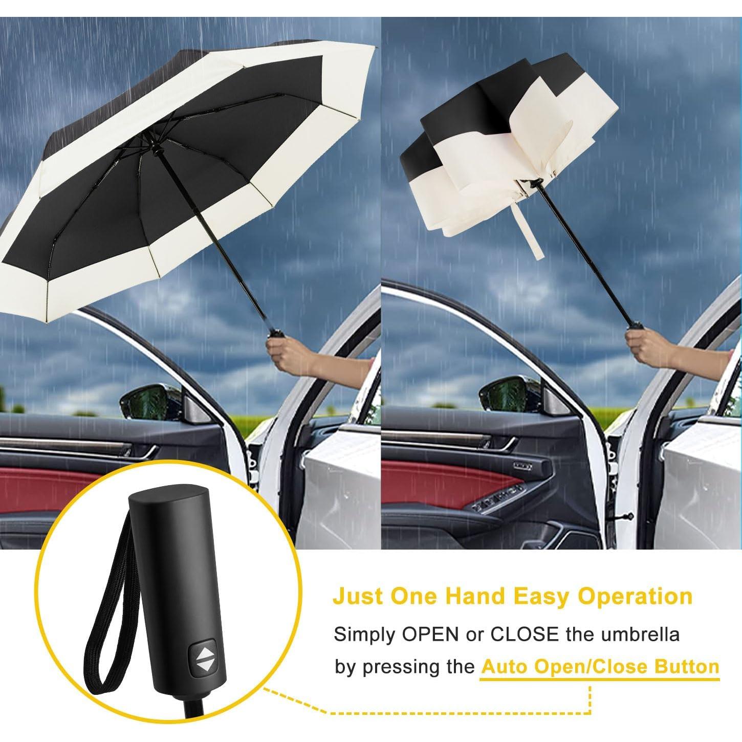 Paraguas Compacto Automático LEAGERA 102.9 cm Plegable para Mujer