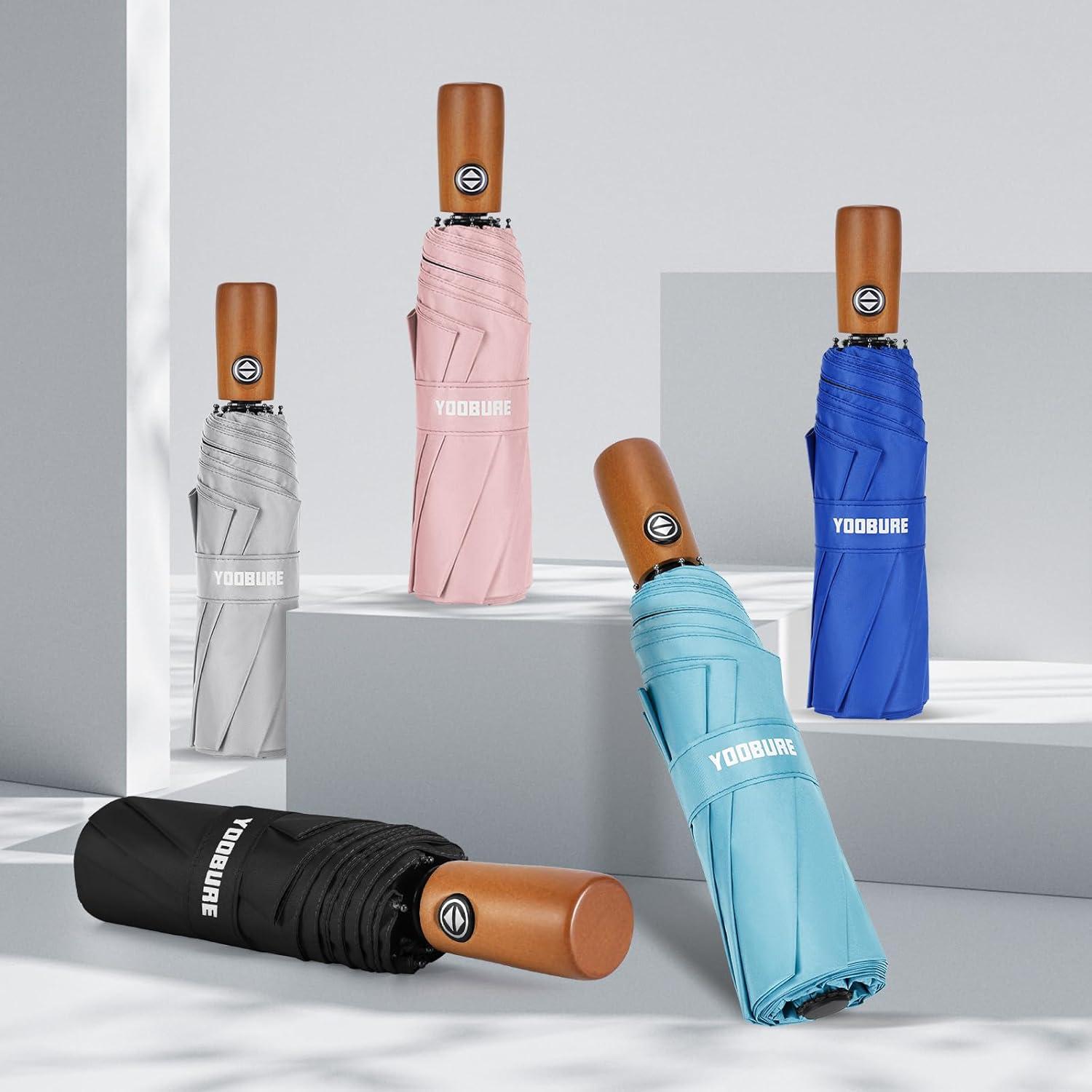 Paraguas Automático Yoobure Verde Oscuro 117.82 cm a Prueba de Viento