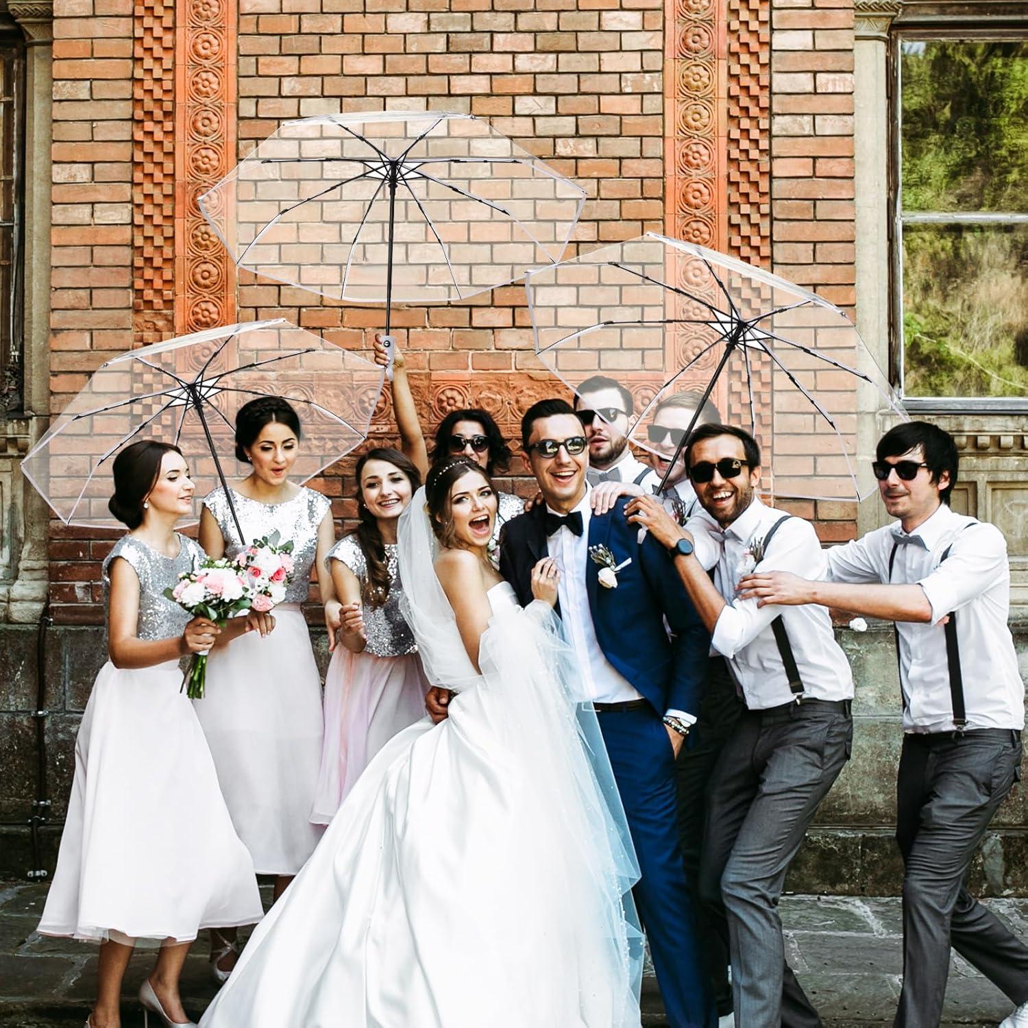 Juego de 20 Paraguas Transparentes Automáticos 106 cm Livianos