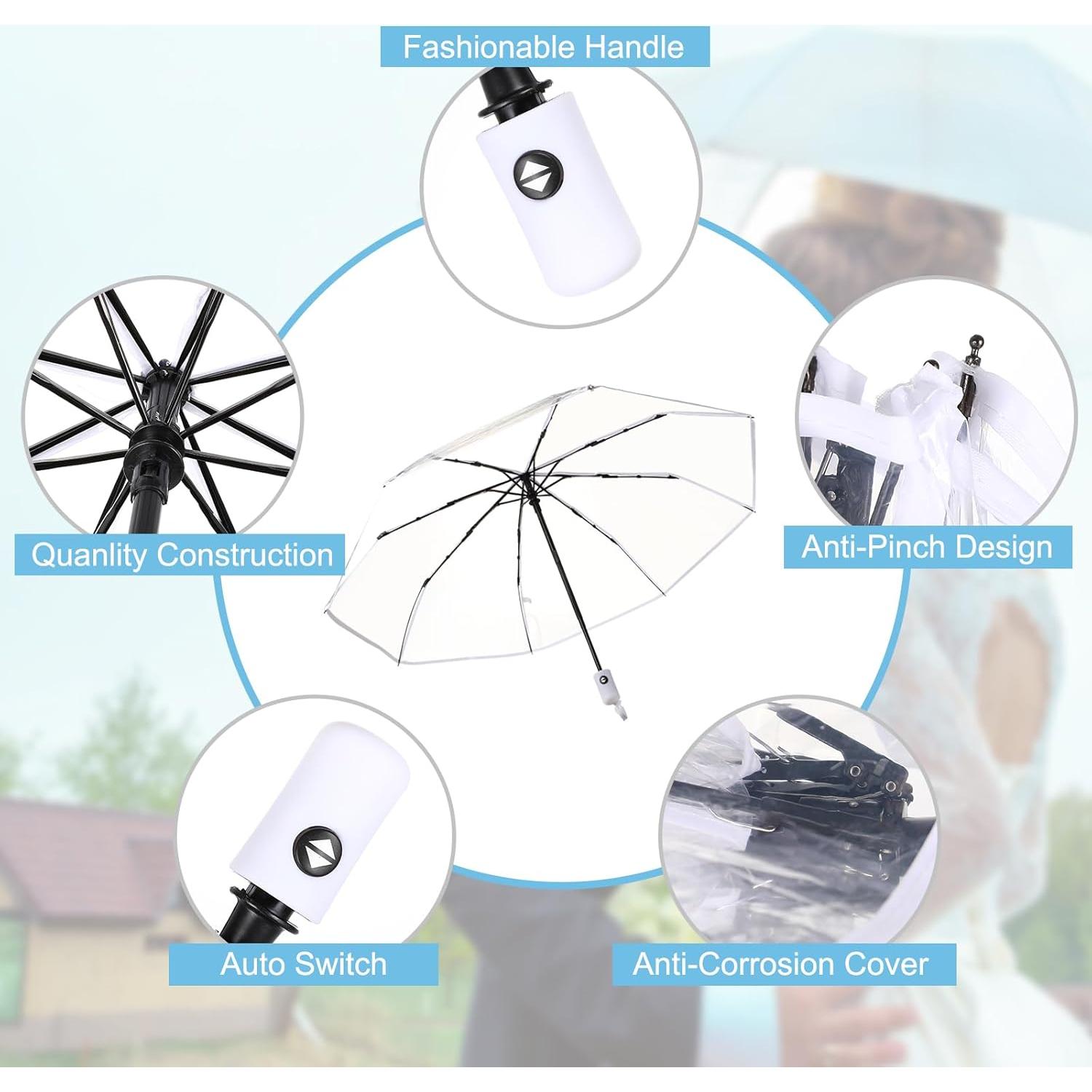 Juego de 20 Paraguas Transparentes Automáticos 106 cm Livianos