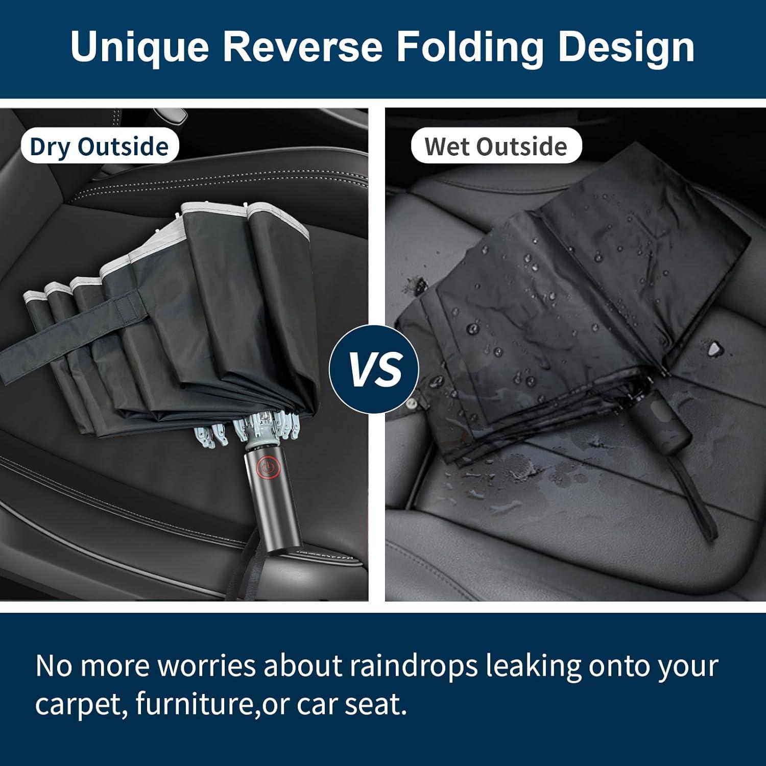 Paraguas Invertido Automático Rappeo10 con Tiras Reflectantes