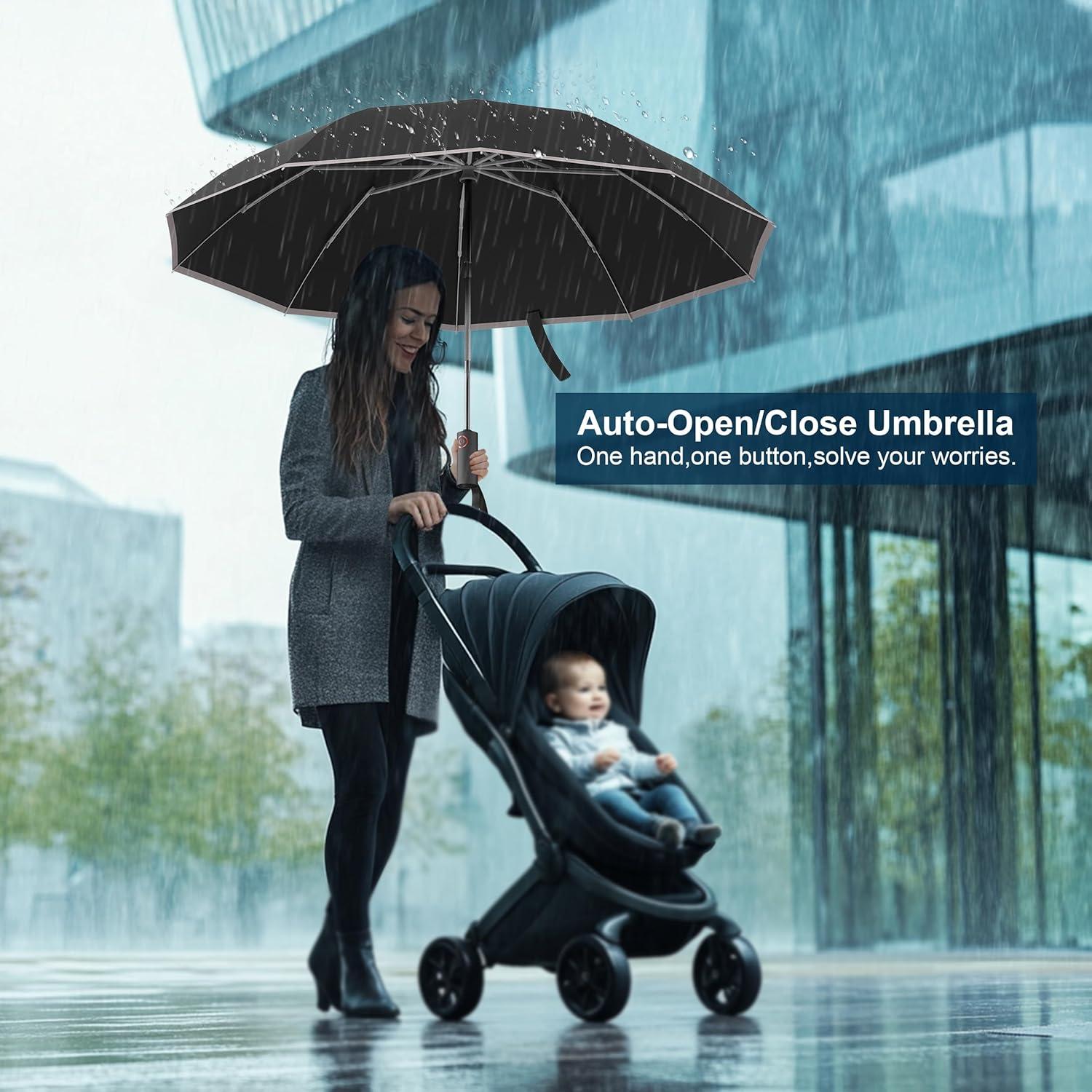 Paraguas Invertido Automático Rappeo10 con Tiras Reflectantes