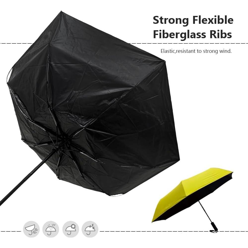 Paraguas Automático Plegable KASAN Negro 99 cm UV y Lluvia