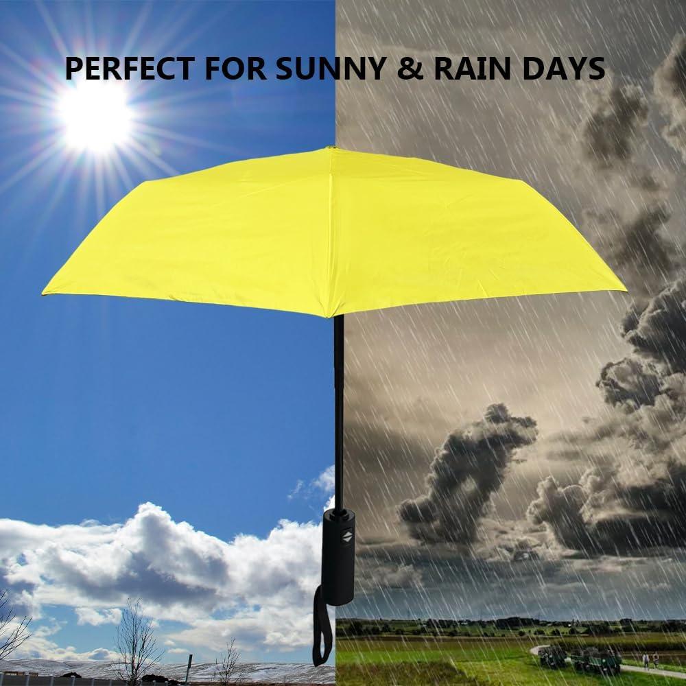 Paraguas Automático Plegable KASAN Negro 99 cm UV y Lluvia