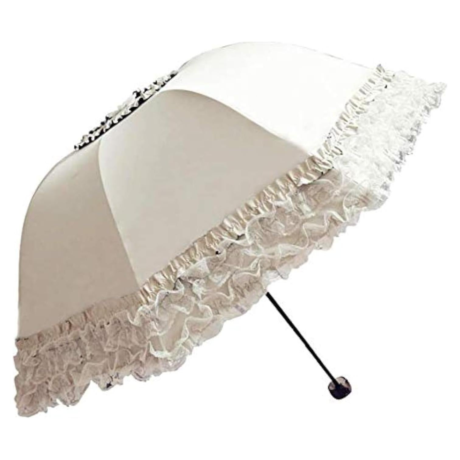 Paraguas de Encaje Honeystore Marfil UV 99% 88cm Plegable