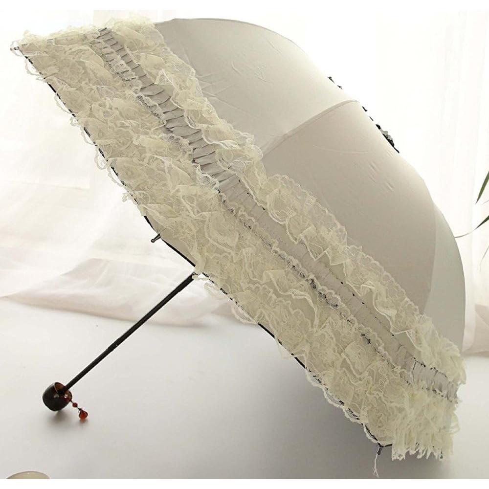 Paraguas de Encaje Honeystore Marfil UV 99% 88cm Plegable