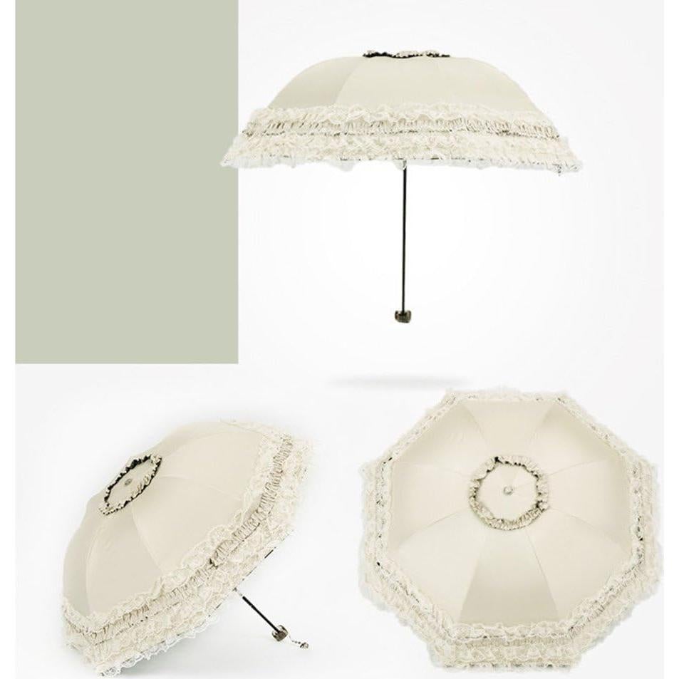 Paraguas de Encaje Honeystore Marfil UV 99% 88cm Plegable