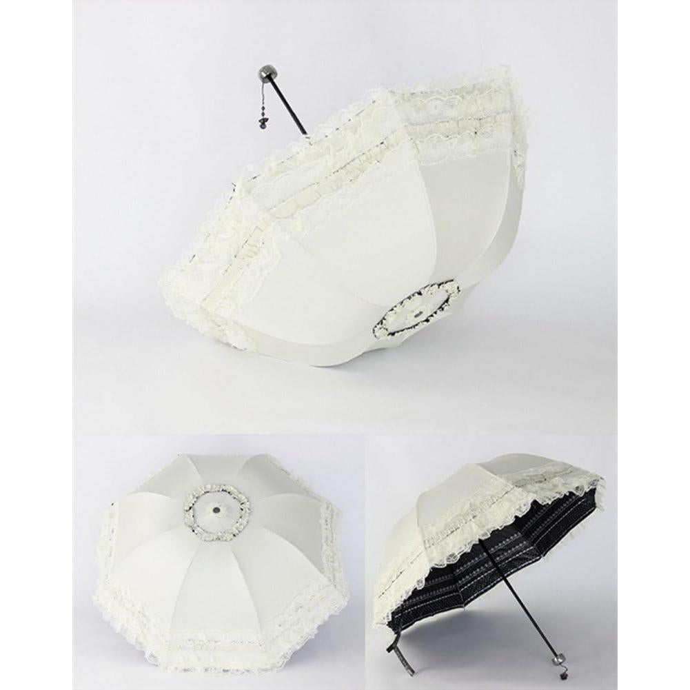 Paraguas de Encaje Honeystore Marfil UV 99% 88cm Plegable