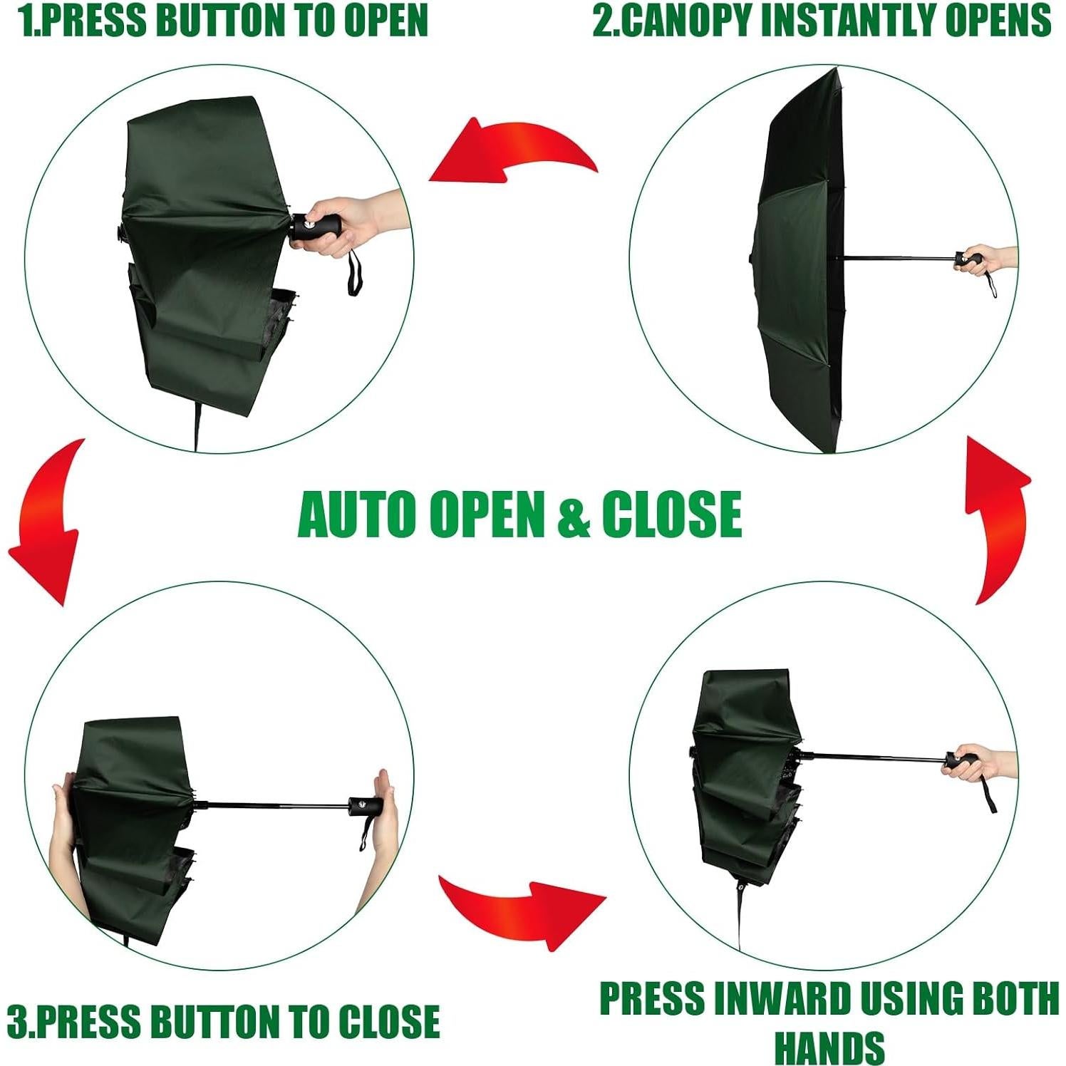 Kajaia 4 Paraguas de Viaje Compactos Automáticos a Prueba de Viento
