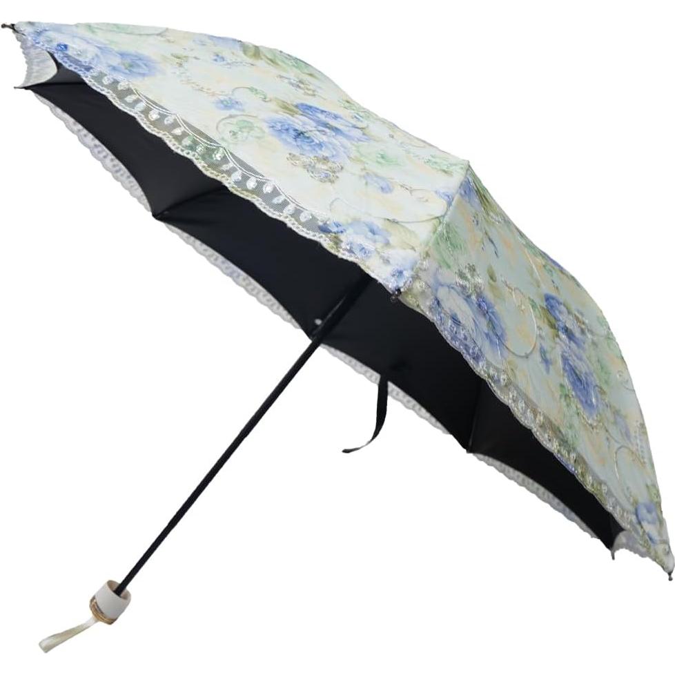 Paraguas Compacto Plegable Aikelai Floral UV 95% Azul