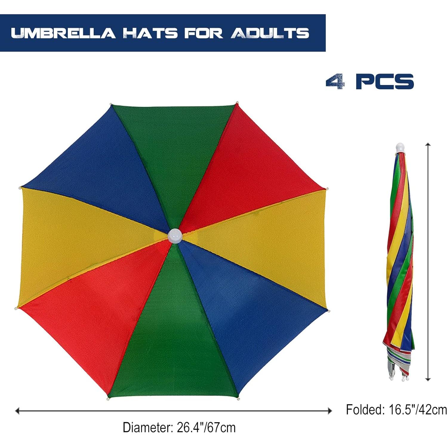 Paquete de 4 Sombreros Paraguas MUFEKUM Plegables 67cm