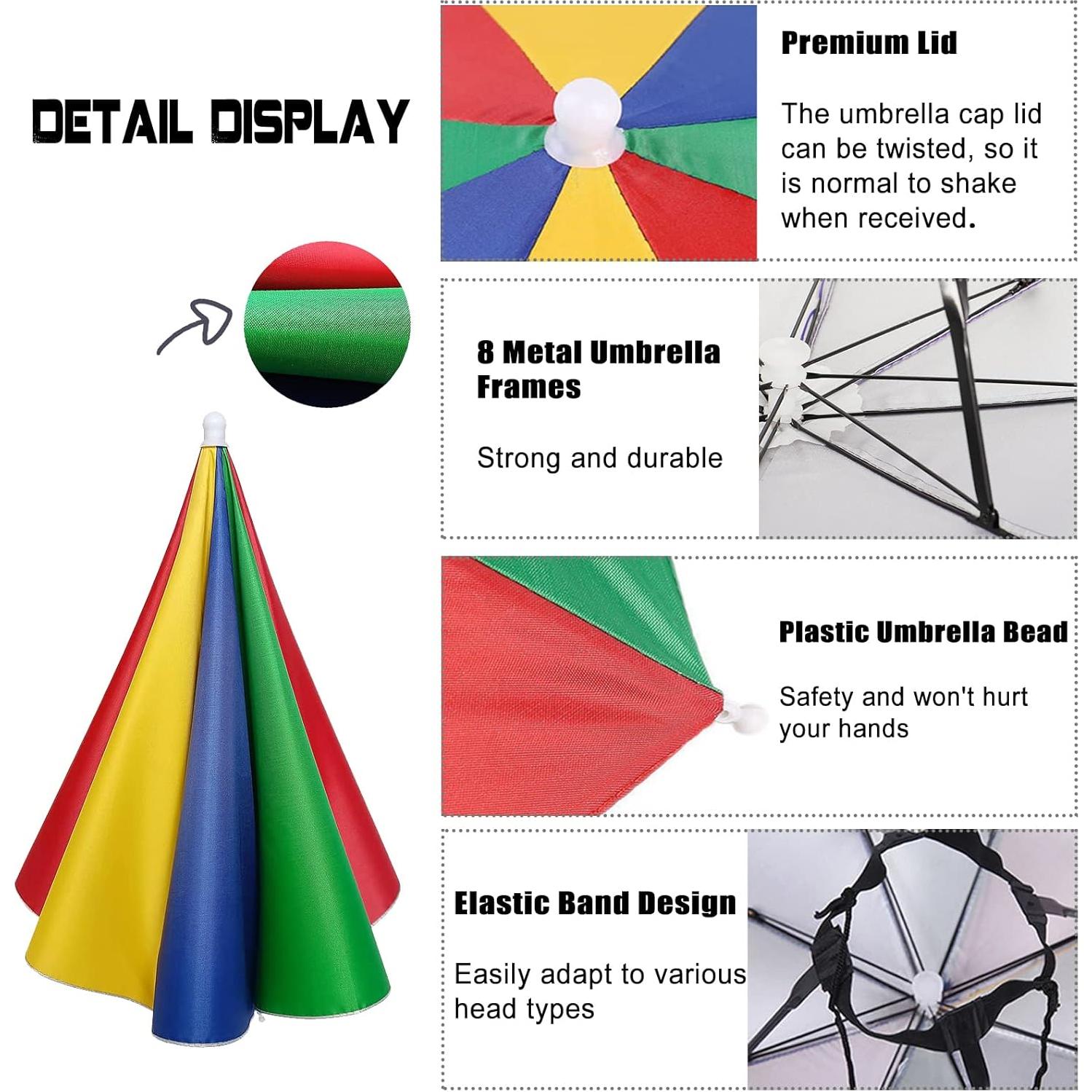 Paquete de 4 Sombreros Paraguas MUFEKUM Plegables 67cm