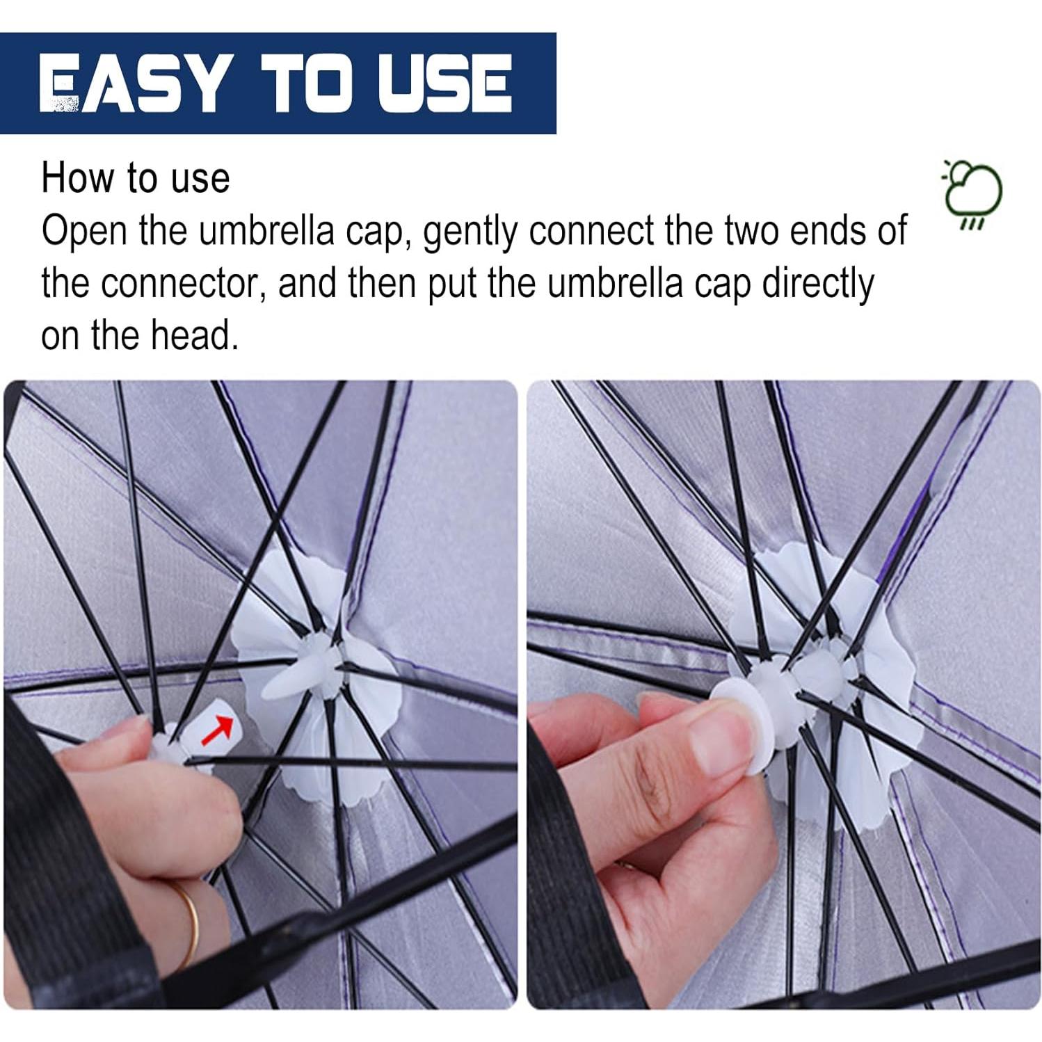 Paquete de 4 Sombreros Paraguas MUFEKUM Plegables 67cm