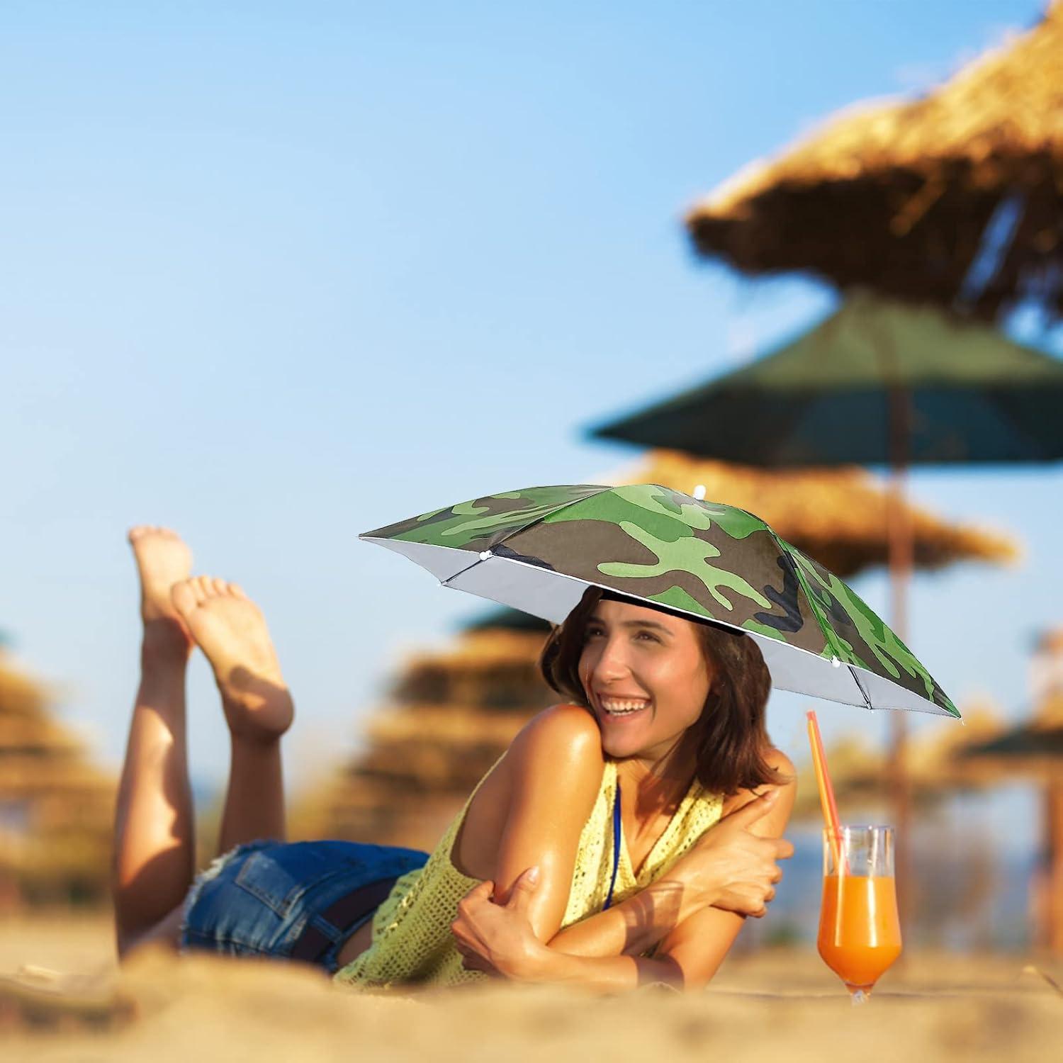 Paquete de 4 Sombreros Paraguas MUFEKUM Plegables 67cm