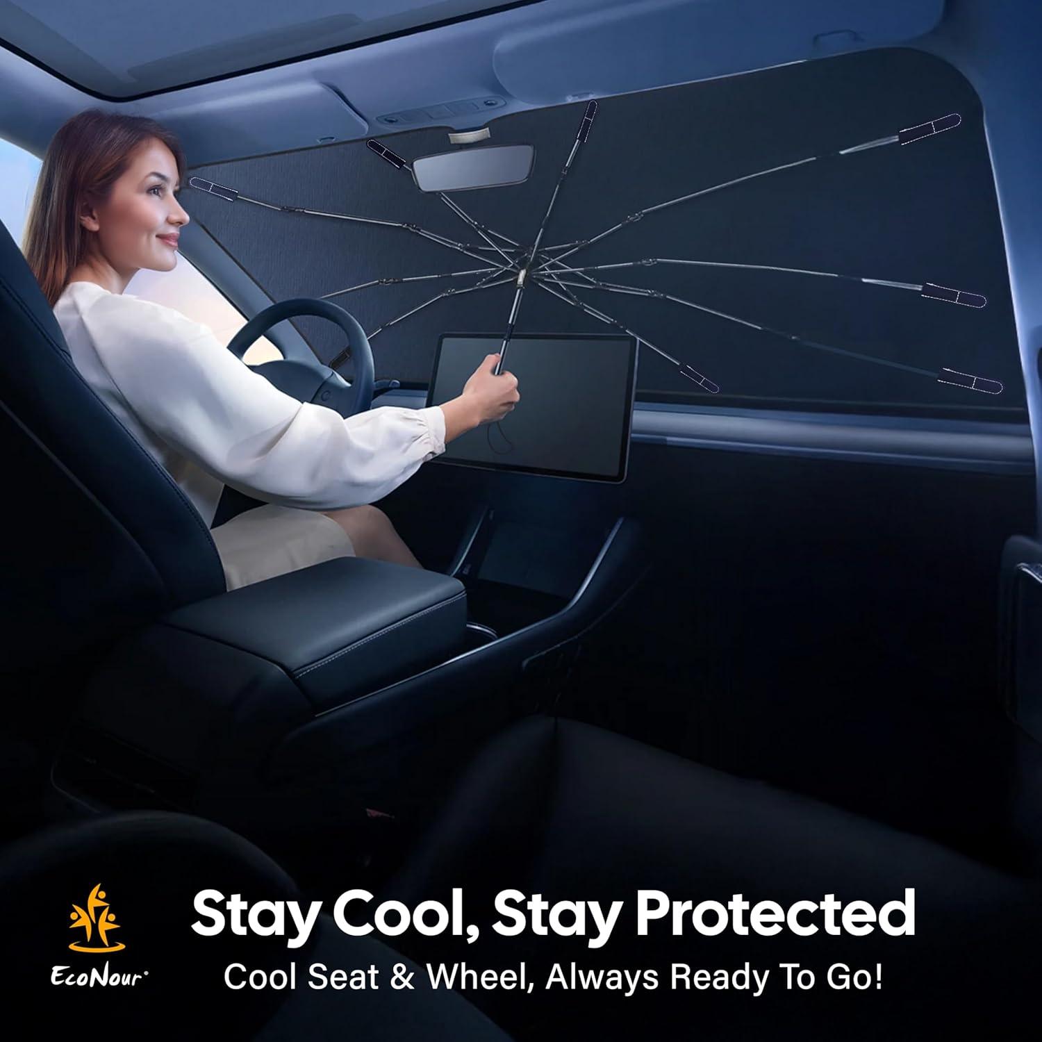 Paraguas Parasol EcoNour para Parabrisas de SUV y Camiones - Grande