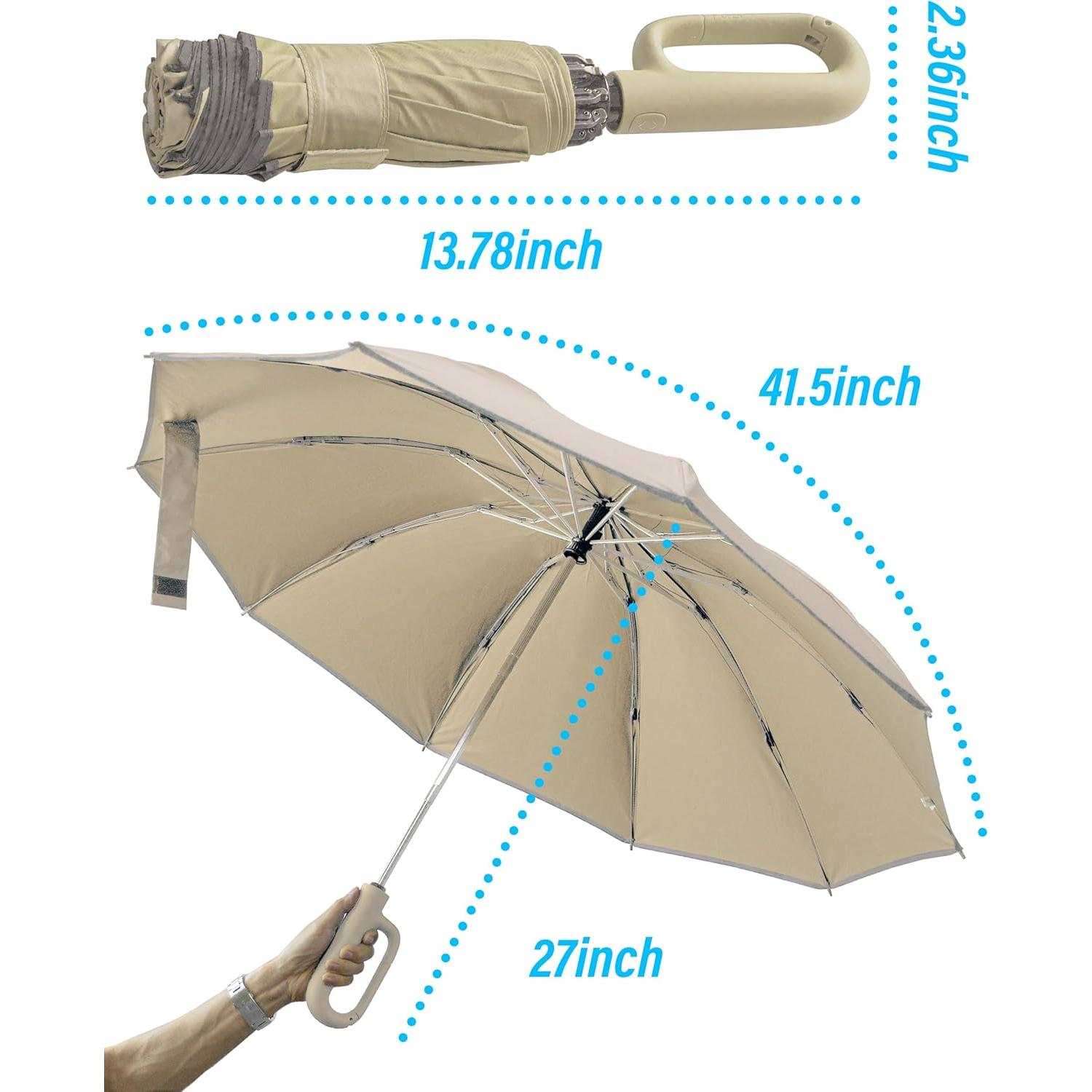 Paraguas Invertido Automático Dyale Travel Beige Resistente al Viento