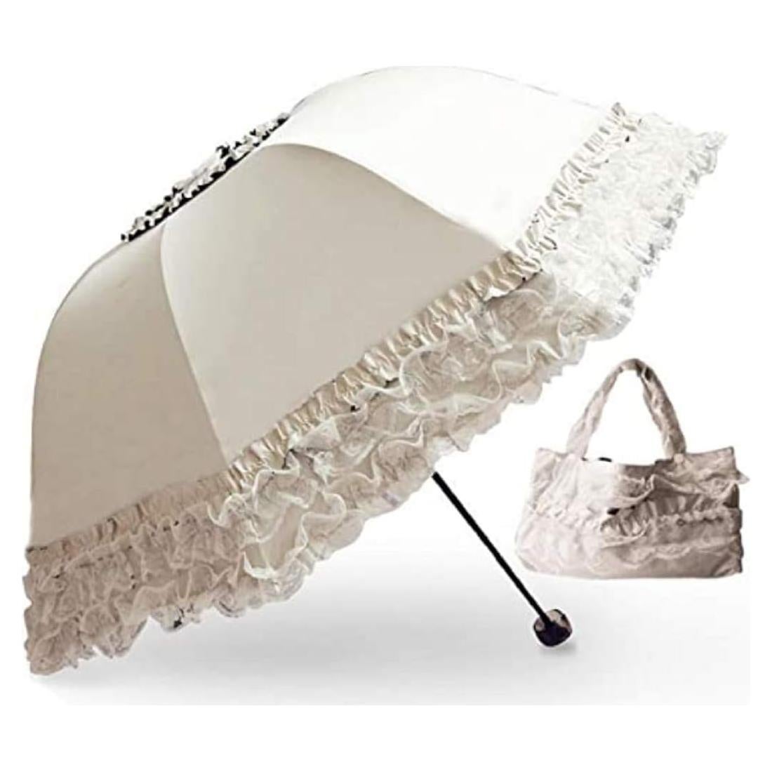 Paraguas de Viaje Plegable Wendin Beige UV Resistente 87 cm