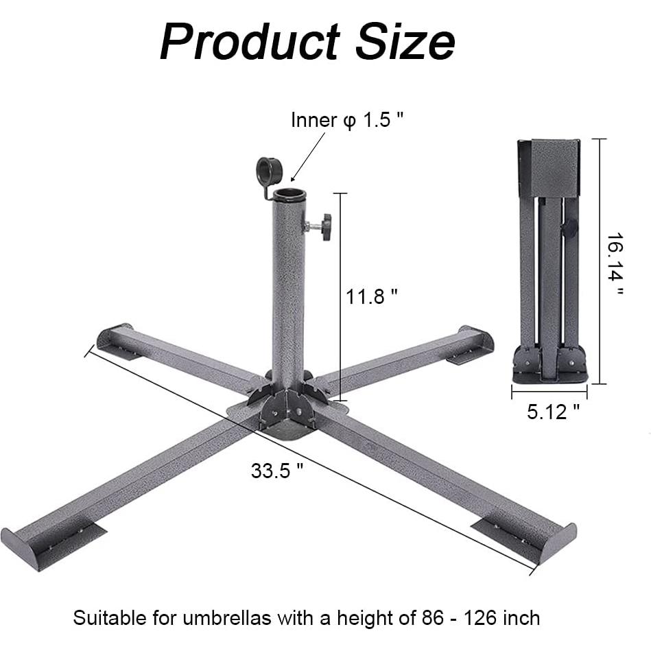Soporte de Sombrilla de Patio Plegable YZZHAJ 85 cm Ajustable