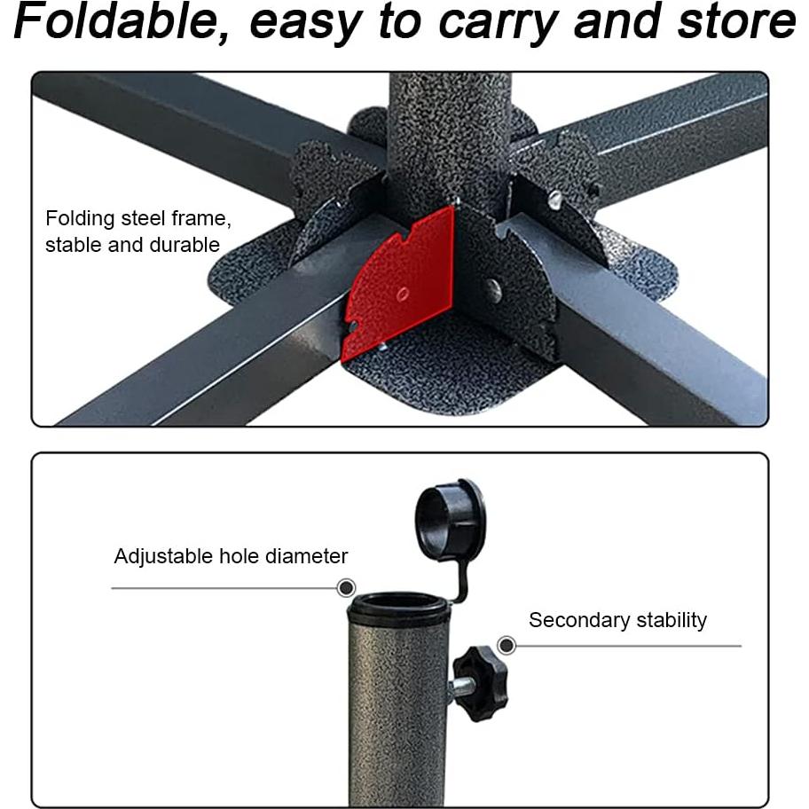 Soporte de Sombrilla de Patio Plegable YZZHAJ 85 cm Ajustable