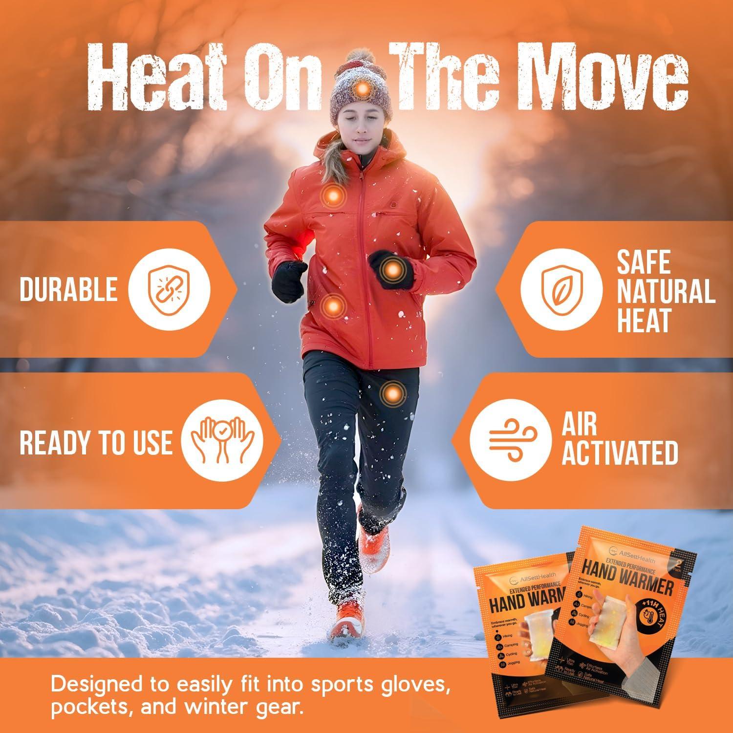Calentadores de Manos AllSett Health - 80 Paquetes (40 Pares) - 11 Horas de Calor Natural