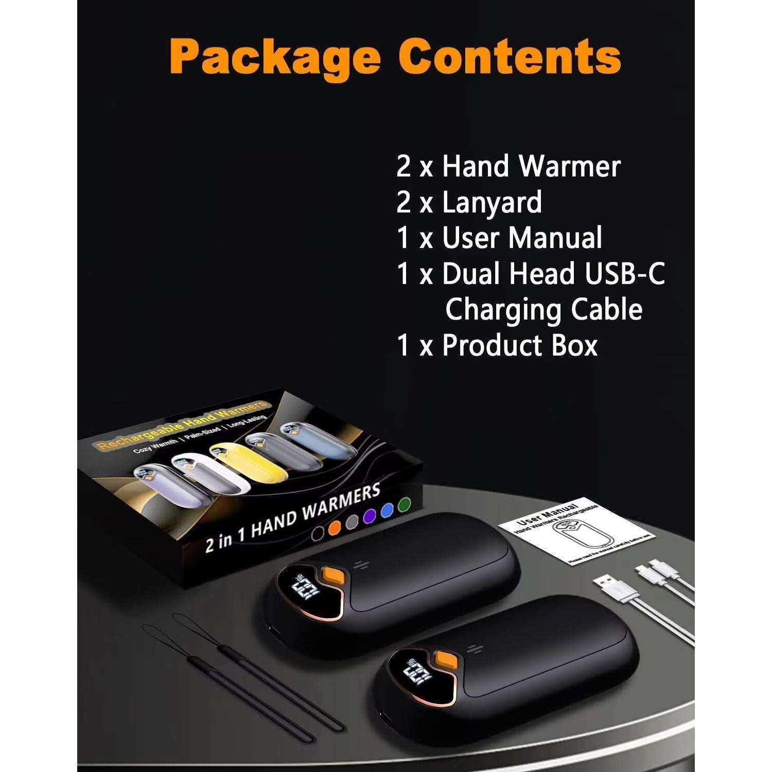 Calentadores de Manos Recargables BEYYON PG02 2 Paquete USB-C