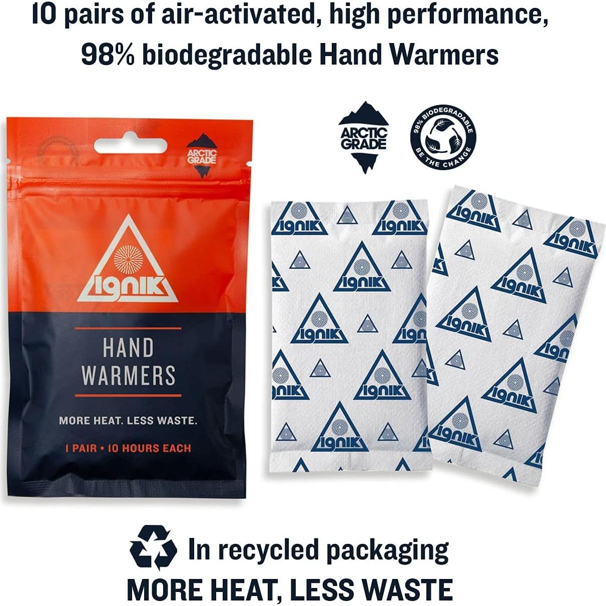 Calentadores de Manos Reutilizables Ignik - 10 Pares, 10 Horas de Calor