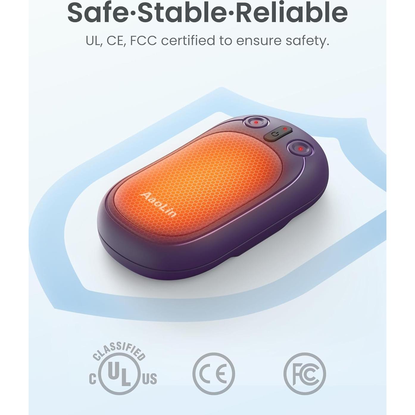 Calentadores de Manos Recargables AaoLin AO-216, 2 Paquete, 12h Calor