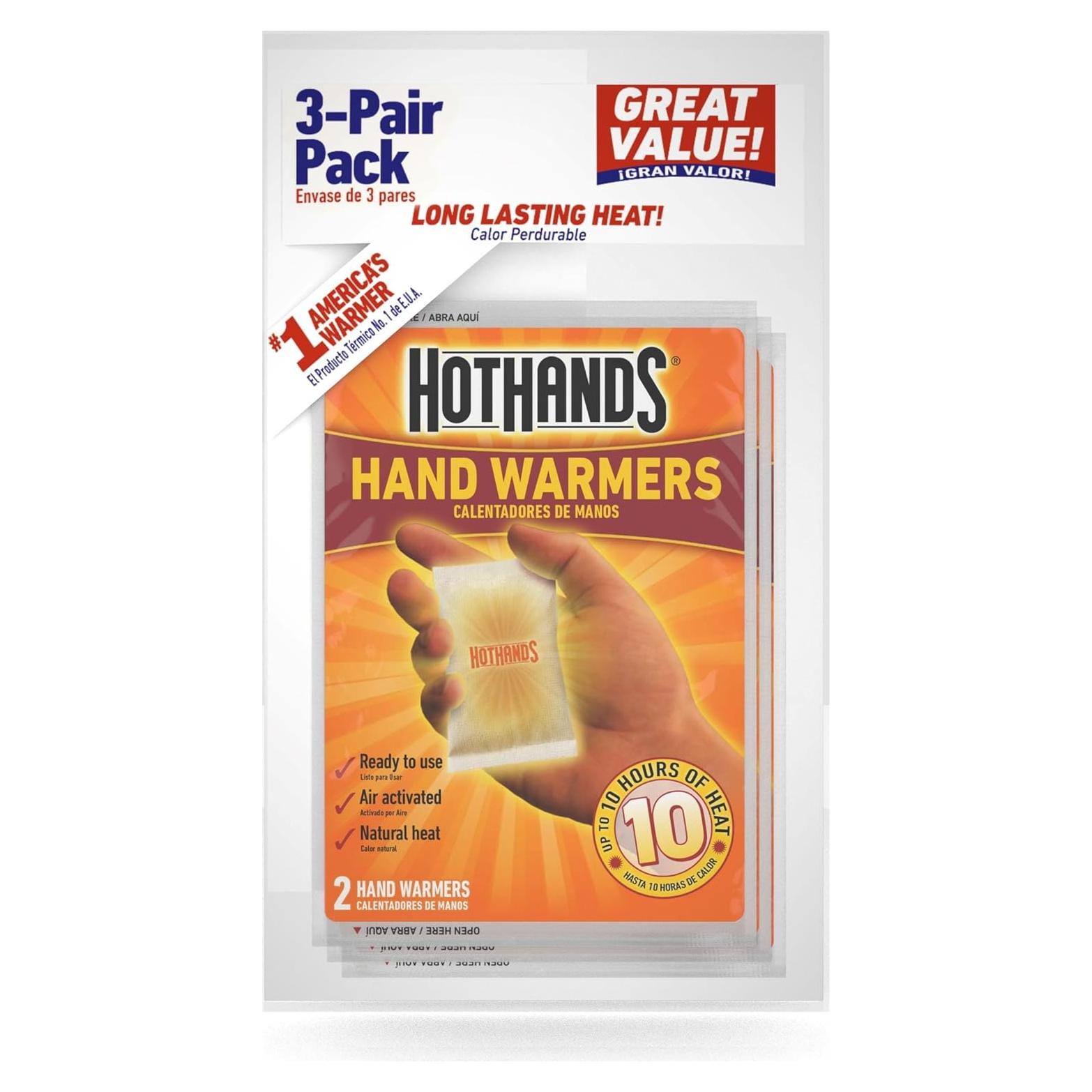 Calentadores de Manos HotHands HH26PDQ - 3 Pares Desechables