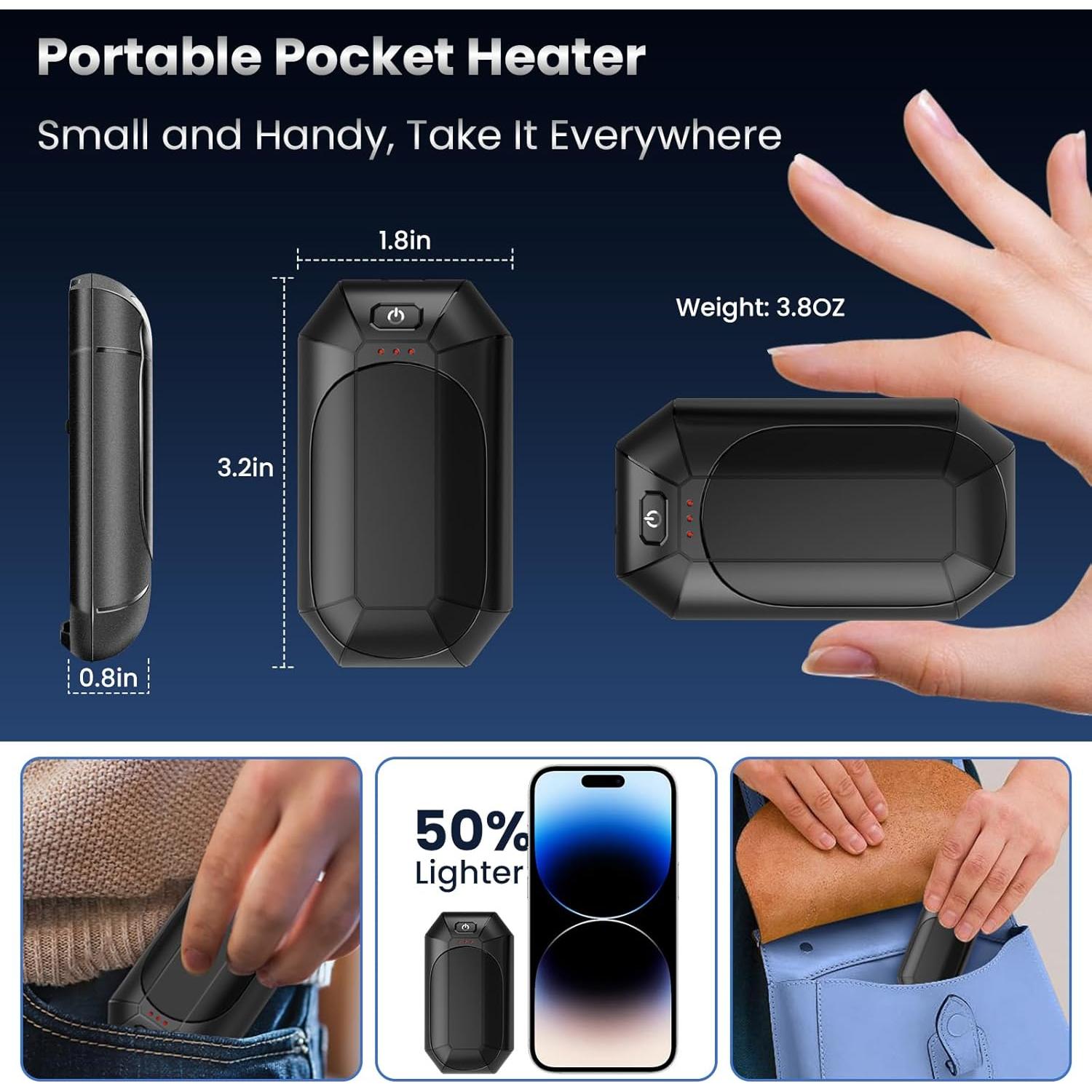 Calentadores de Manos Recargables WARMHAND AO-212 2 Paquete