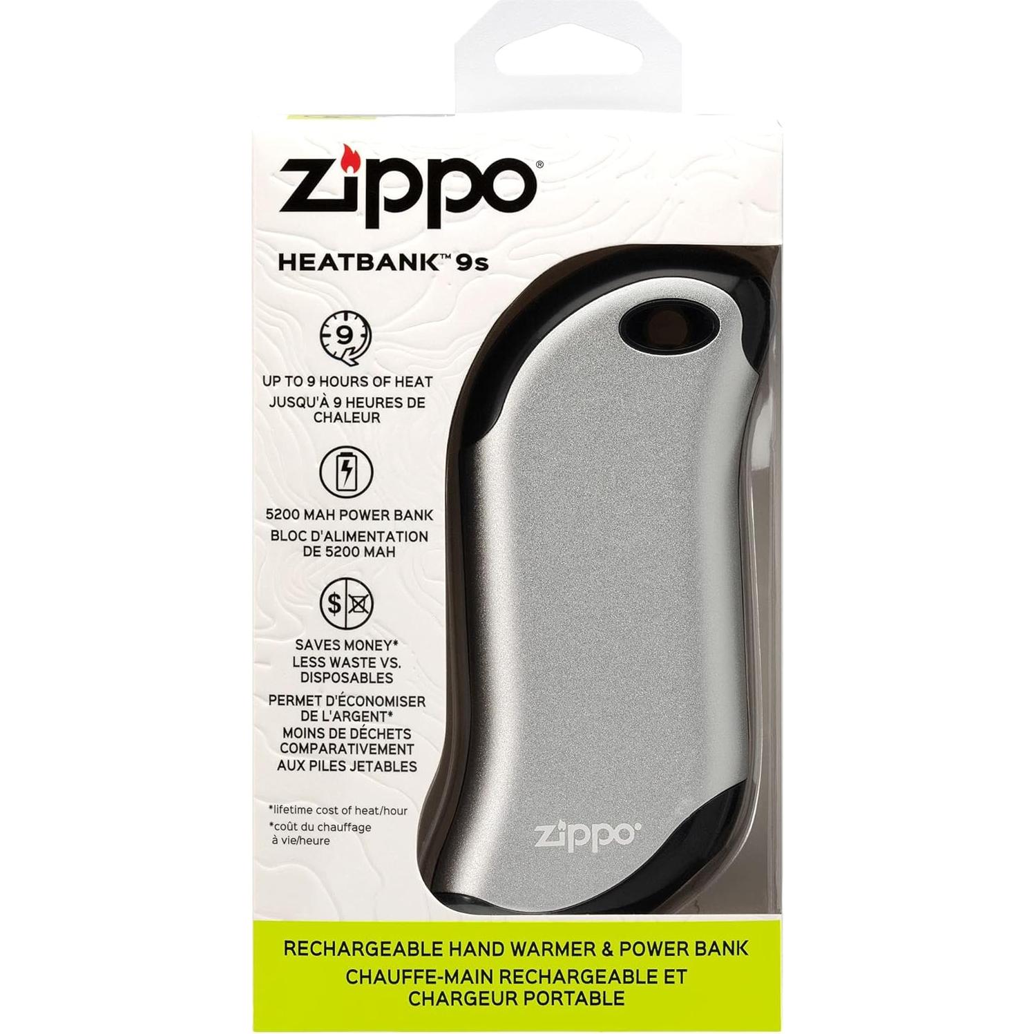 Calentador de Manos Recargable Zippo HeatBank 9s Plata