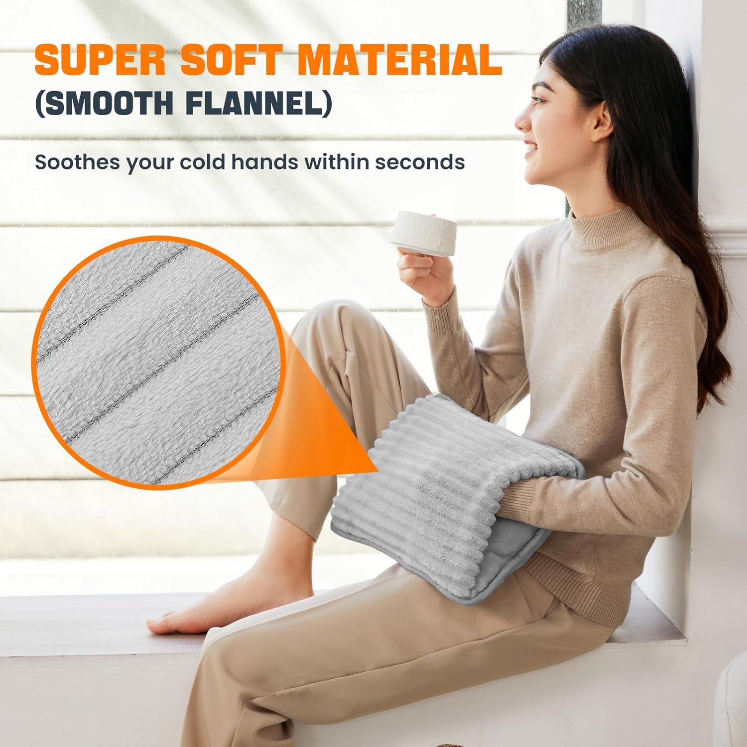 Calentador de Manos Eléctrico SINORIKO Gris, 3 Niveles, Apagado Automático