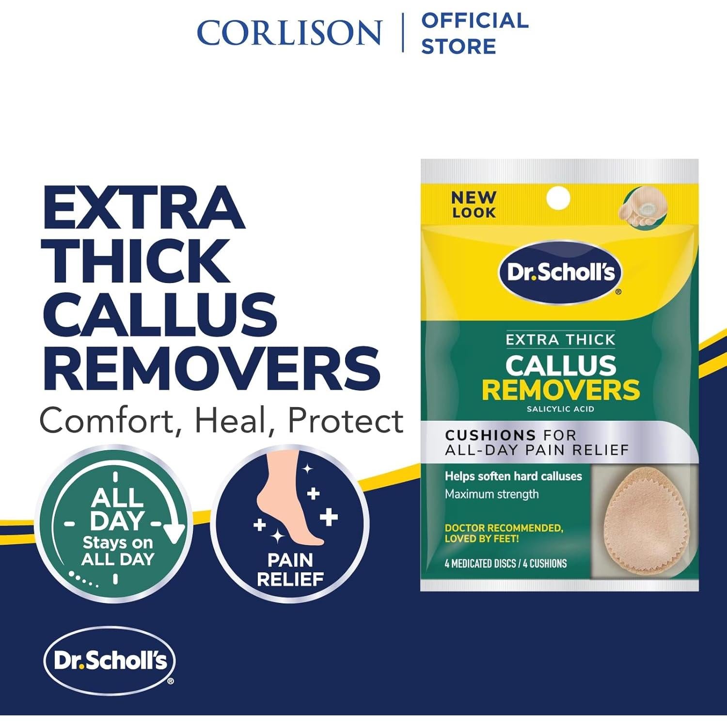 Removedor de Callos Extra Grueso Dr. Scholl's 4 Unidades