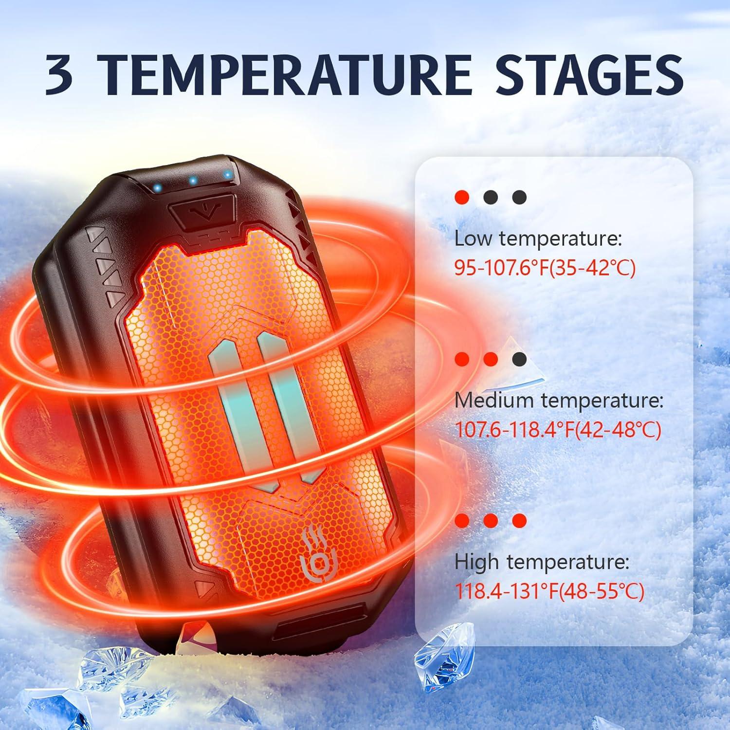Calentadores de Manos Recargables OUTJUT 6000mAh 2 Pack USB
