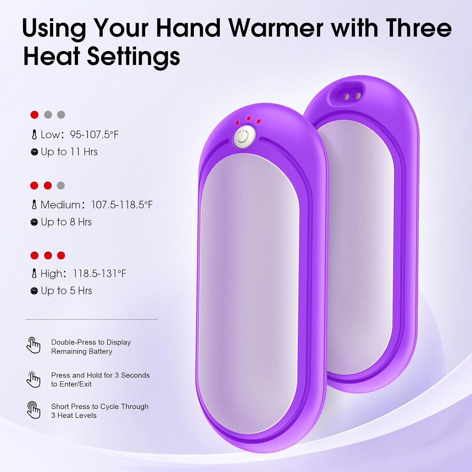 Calentadores de Manos Recargables WarmEmbrace 2 Piezas 10000mAh