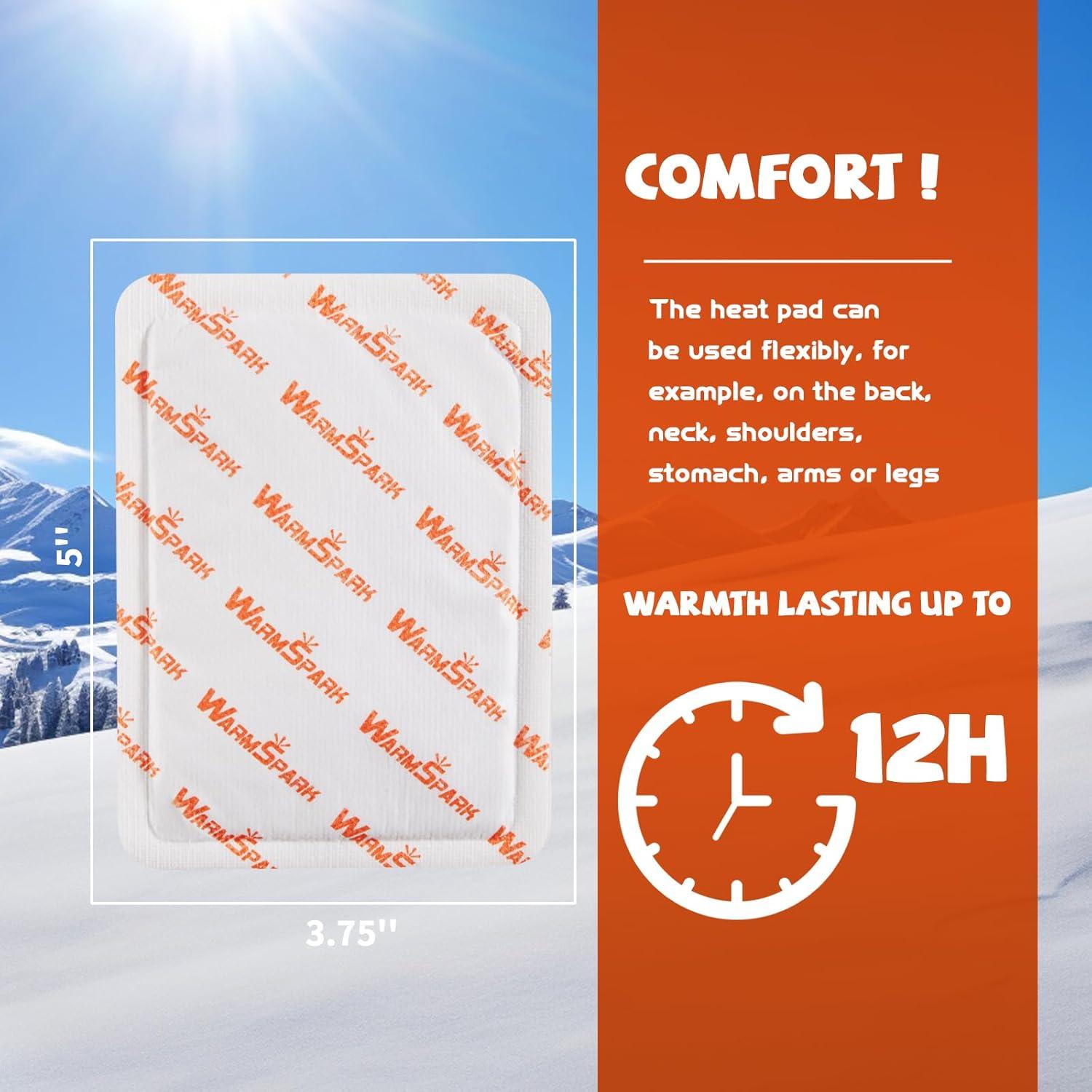 Calentadores Corporales Adhesivos WarmSpark - 40 Paquetes - 12 Horas Calor