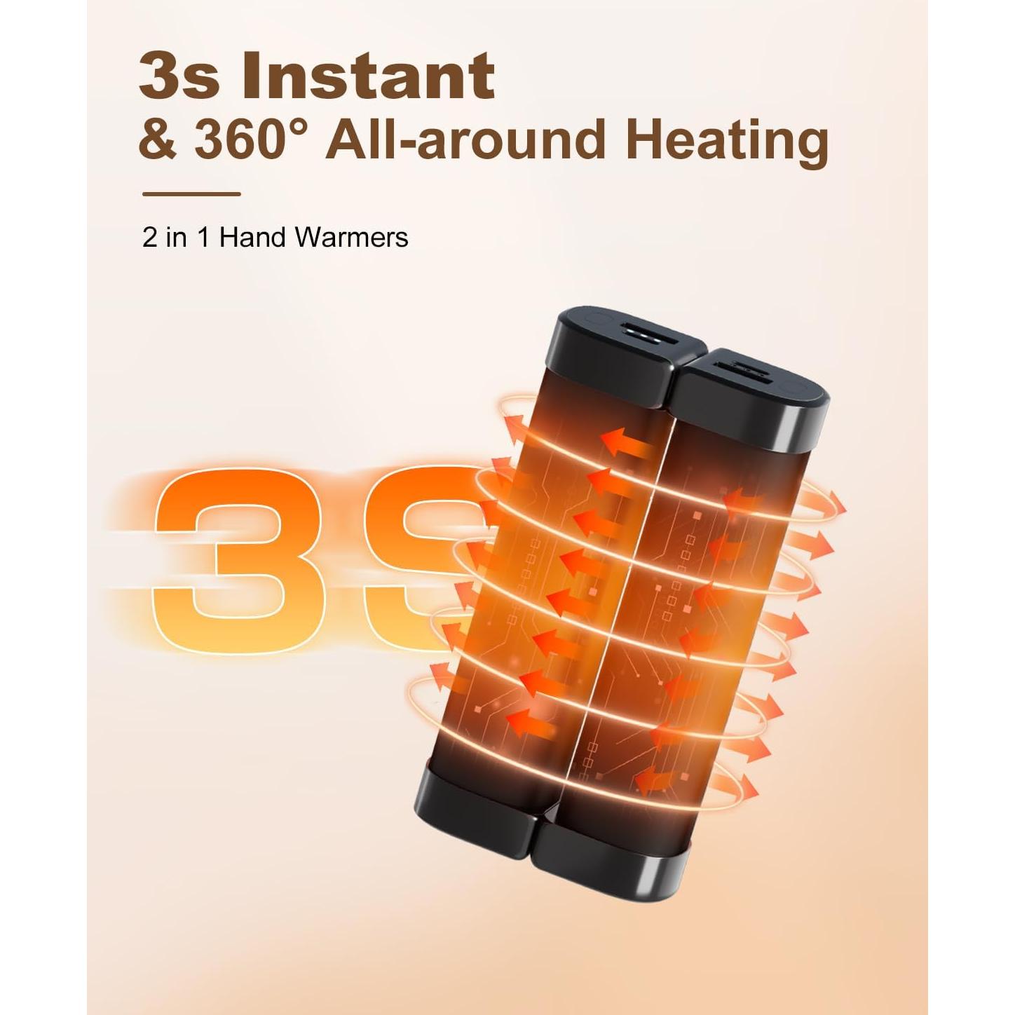 Calentadores de Manos Recargables HAGOOGI 10000mAh 2-Pack