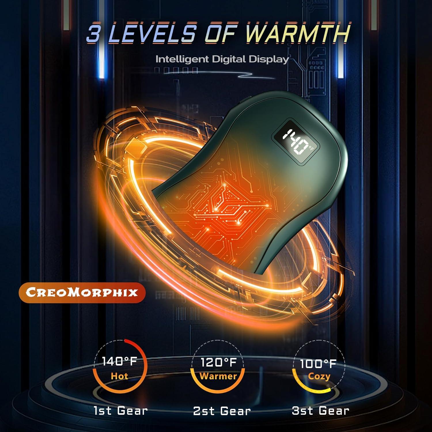 Calentadores de Manos Recargables CreoMorphix N20 12000mAh 2 Pcs