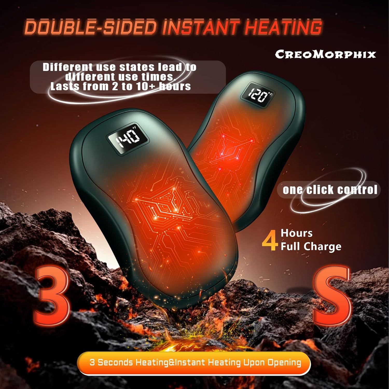 Calentadores de Manos Recargables CreoMorphix N20 12000mAh 2 Pcs